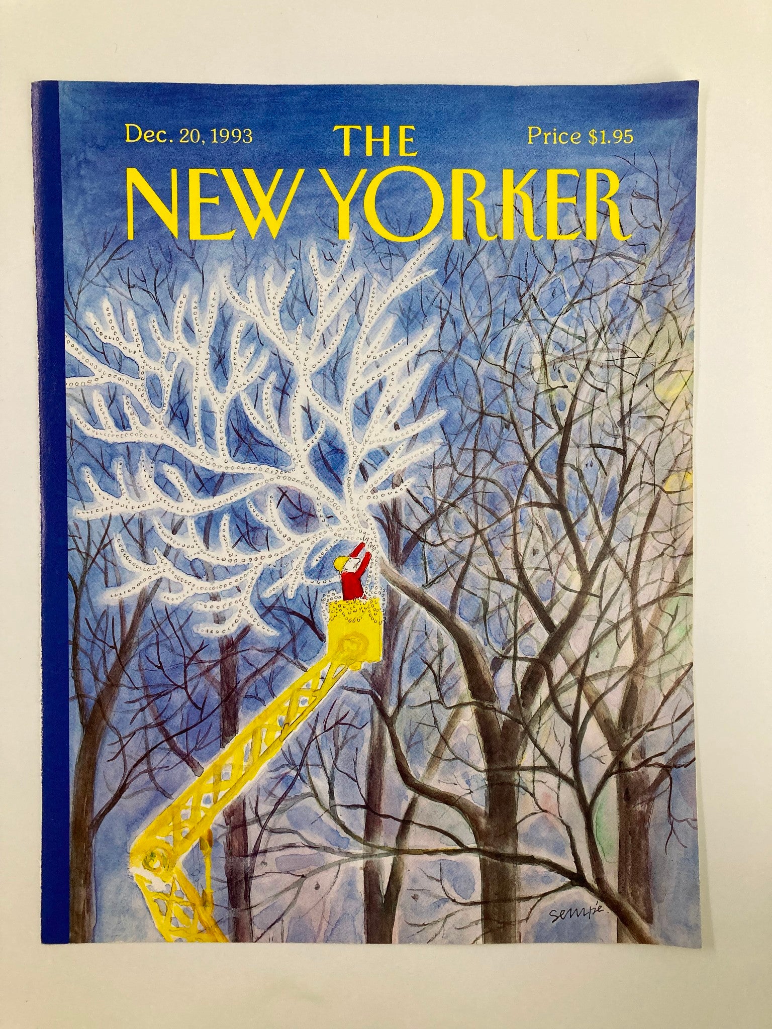 COVER ONLY The New Yorker December 20 1993 All Lit Up by Jean Jacques Sempe