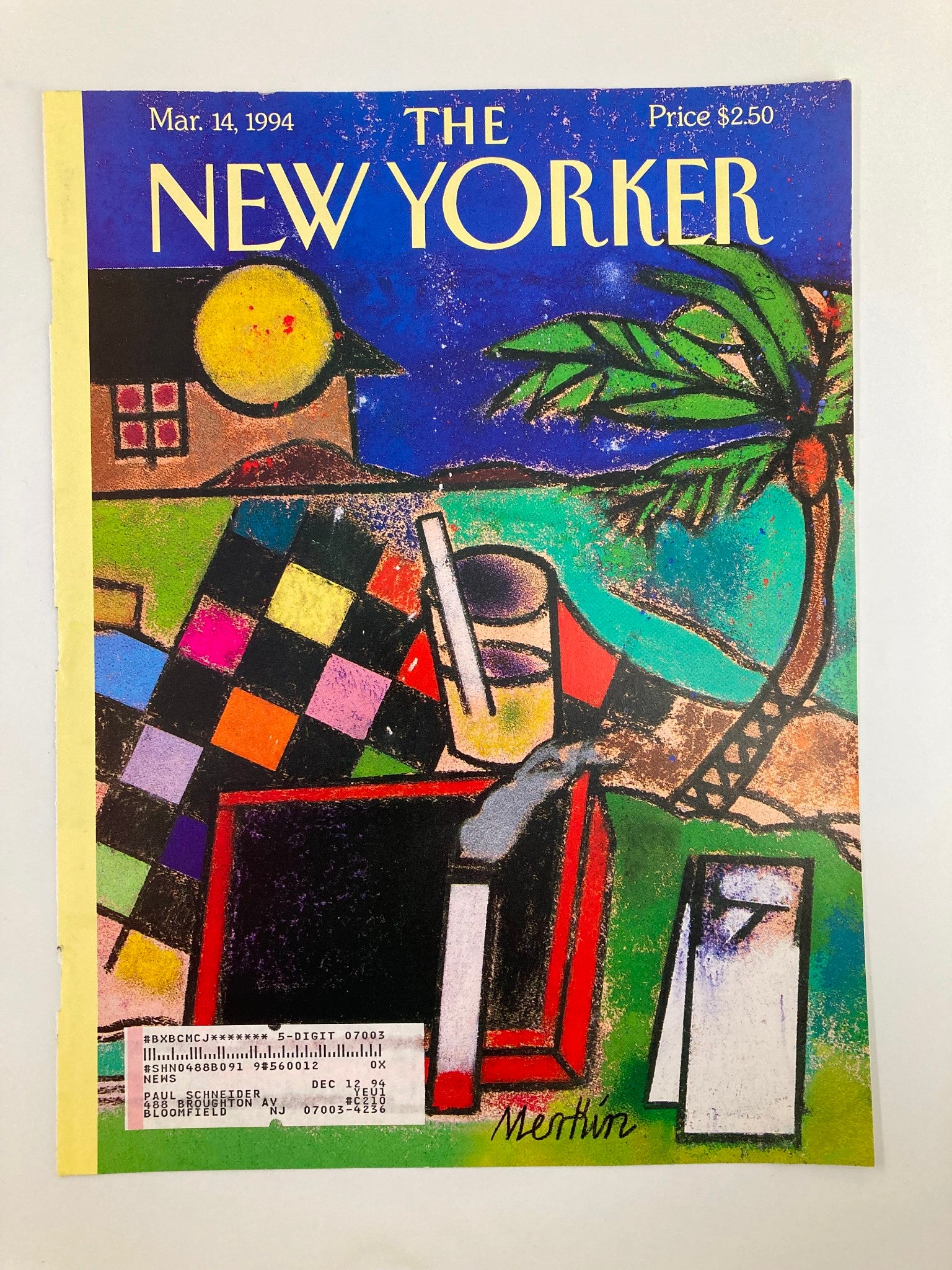 COVER ONLY The New Yorker March 14 1994 Wishing You Were Here by Richard Merkin