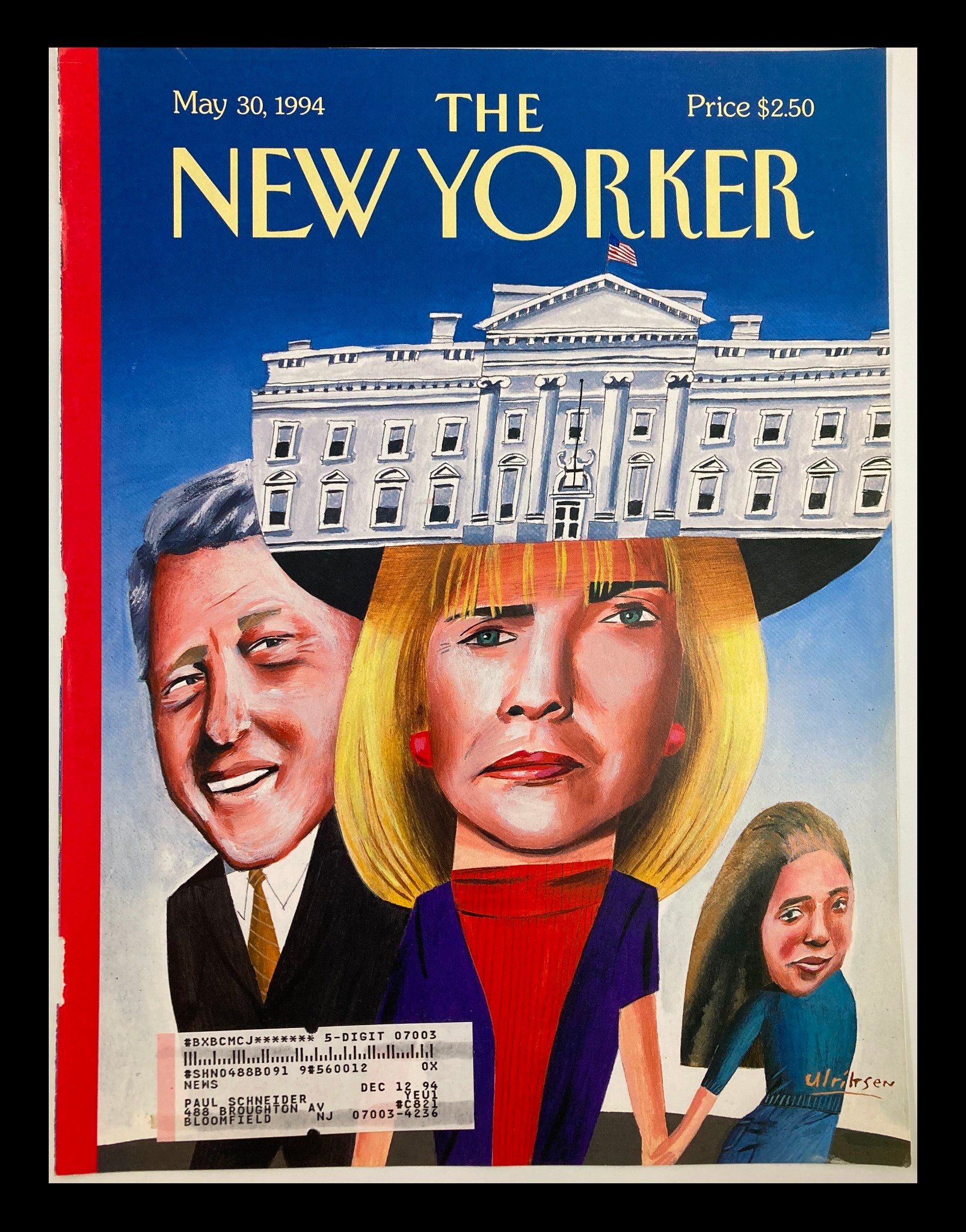 COVER ONLY The New Yorker May 30 1994 The Clintons by Mark Ulriksen