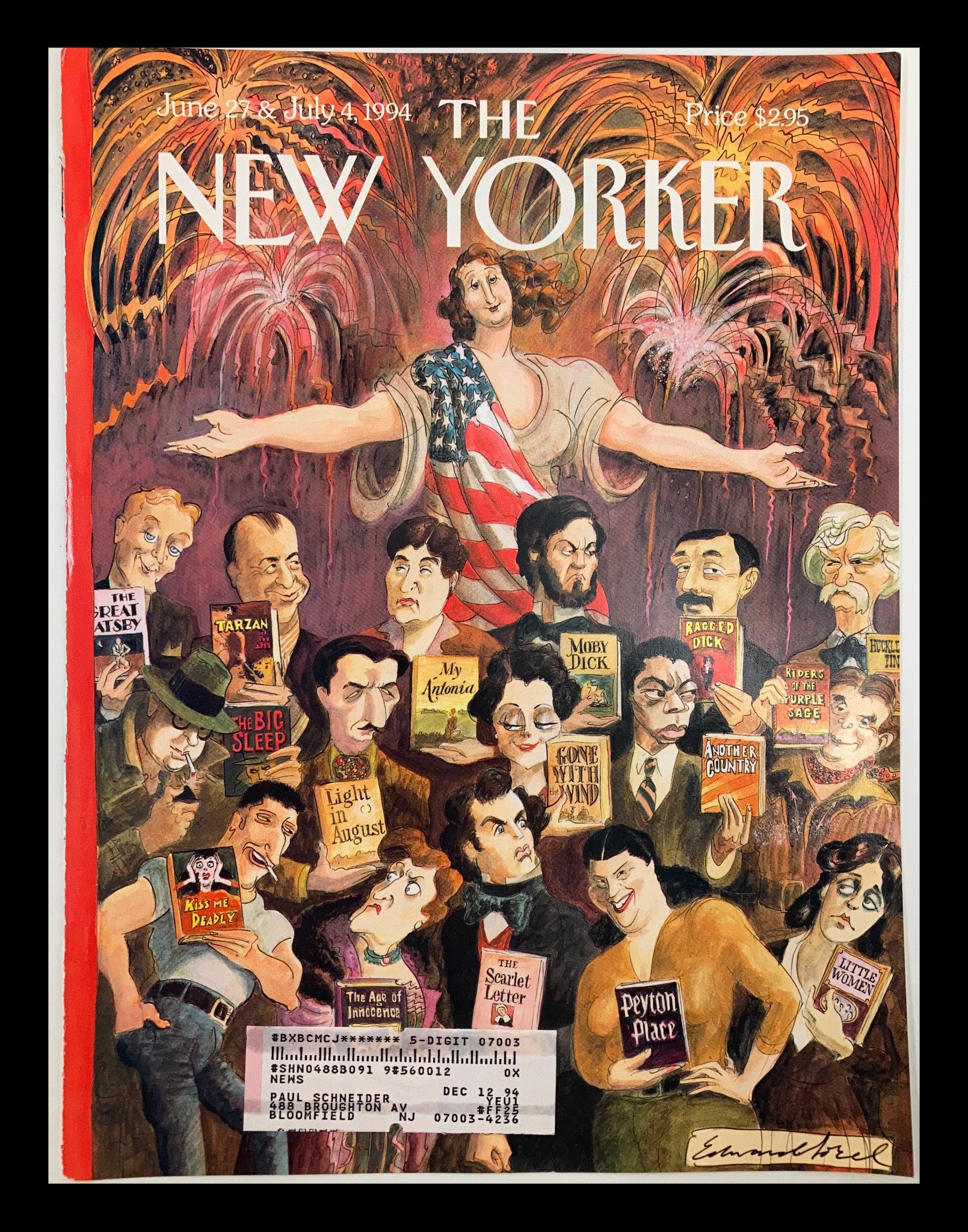 COVER ONLY The New Yorker June 27 1994 American Writers by Edward Sorel