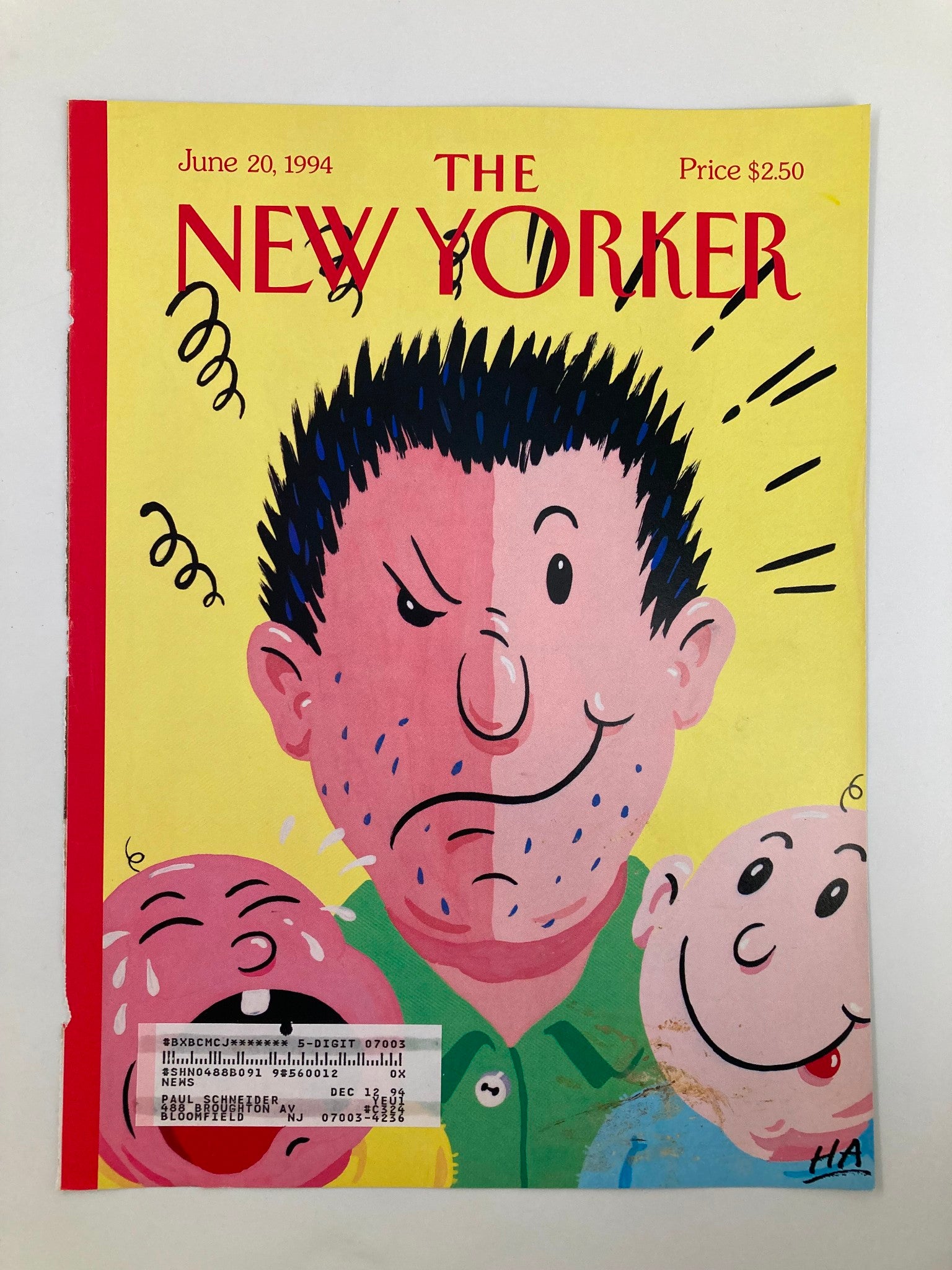 COVER ONLY The New Yorker June 20 1994 Father's Day by Bob 'Ha' Zoell