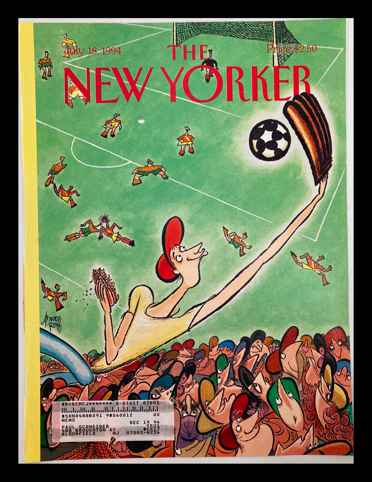 COVER ONLY The New Yorker July 18 1994 World Cup Final by Arnold Roth