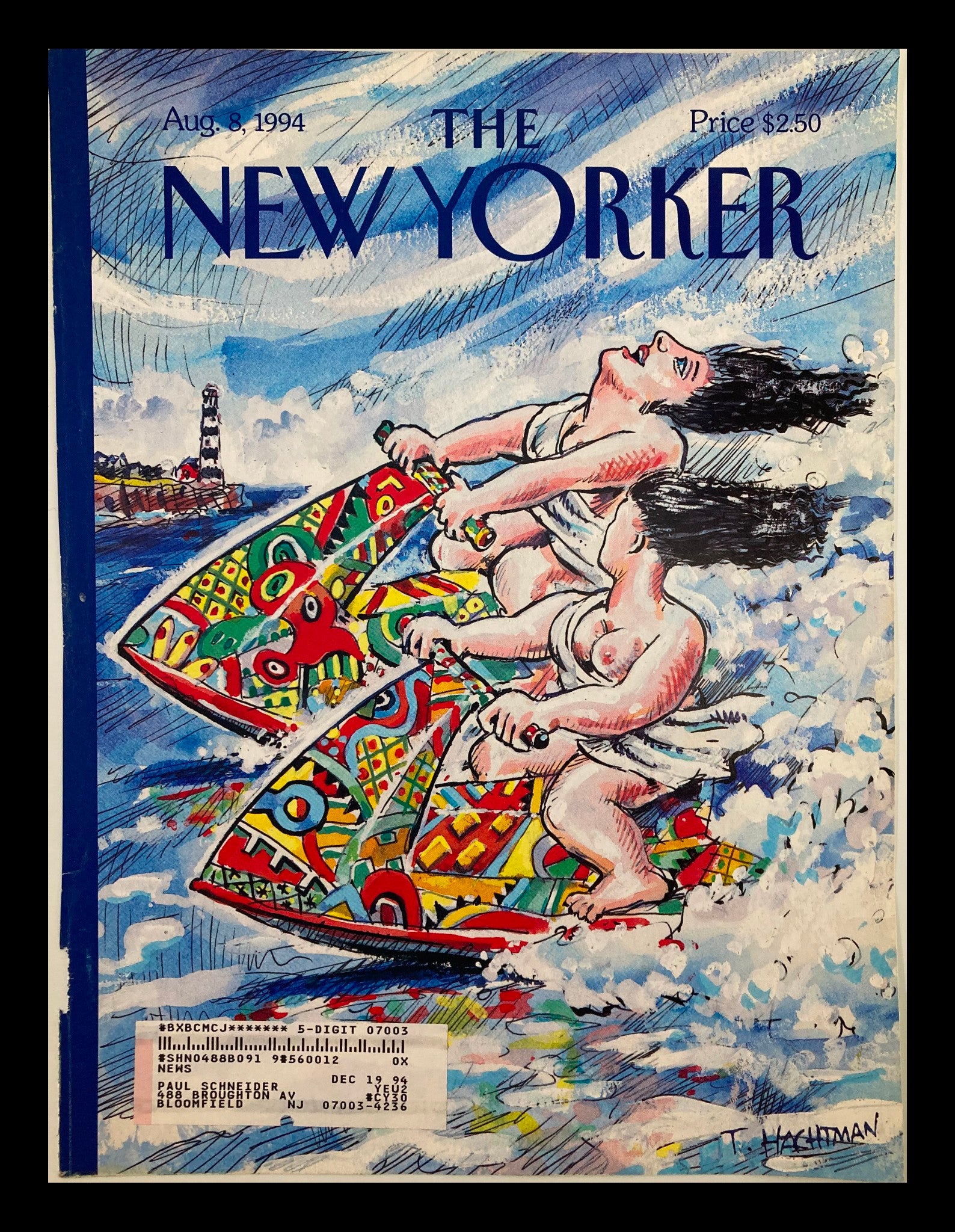 COVER ONLY The New Yorker August 8 1994 Picasso on the Beach by Tom Hachtman