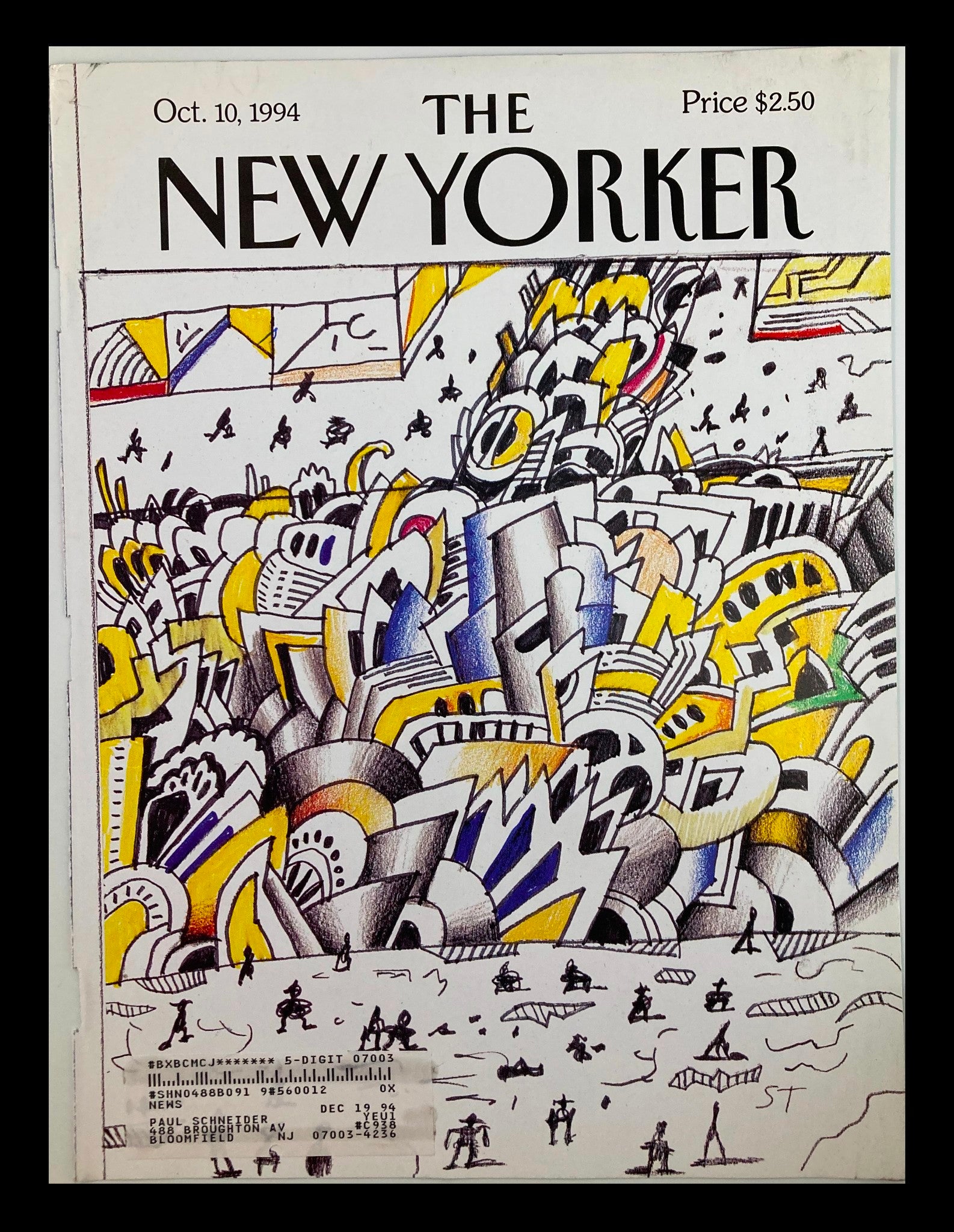 COVER ONLY The New Yorker October 10 1994 Canal Street Traffic Saul Steinberg