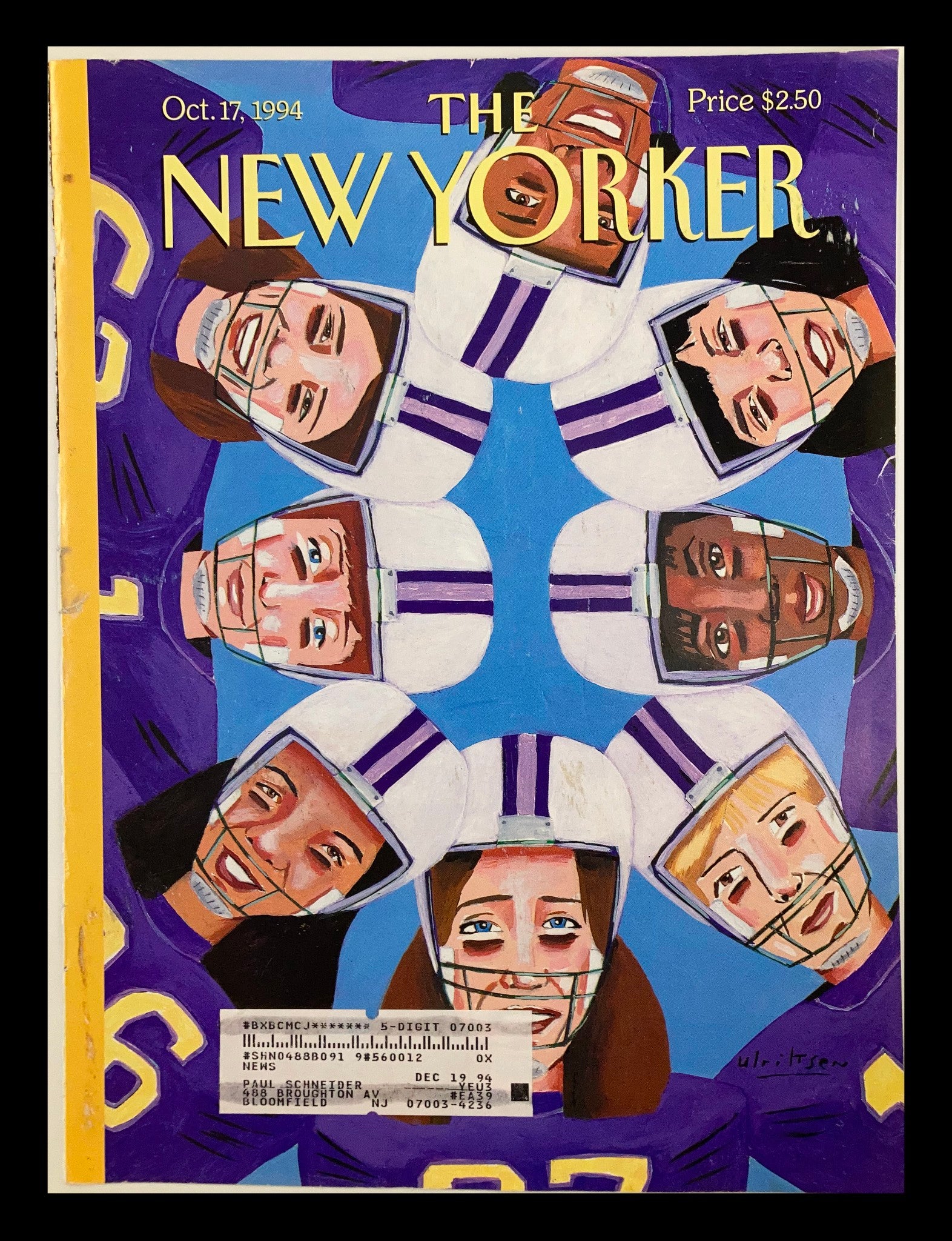 COVER ONLY The New Yorker October 17 1994 Huddle by Mark Ulriksen