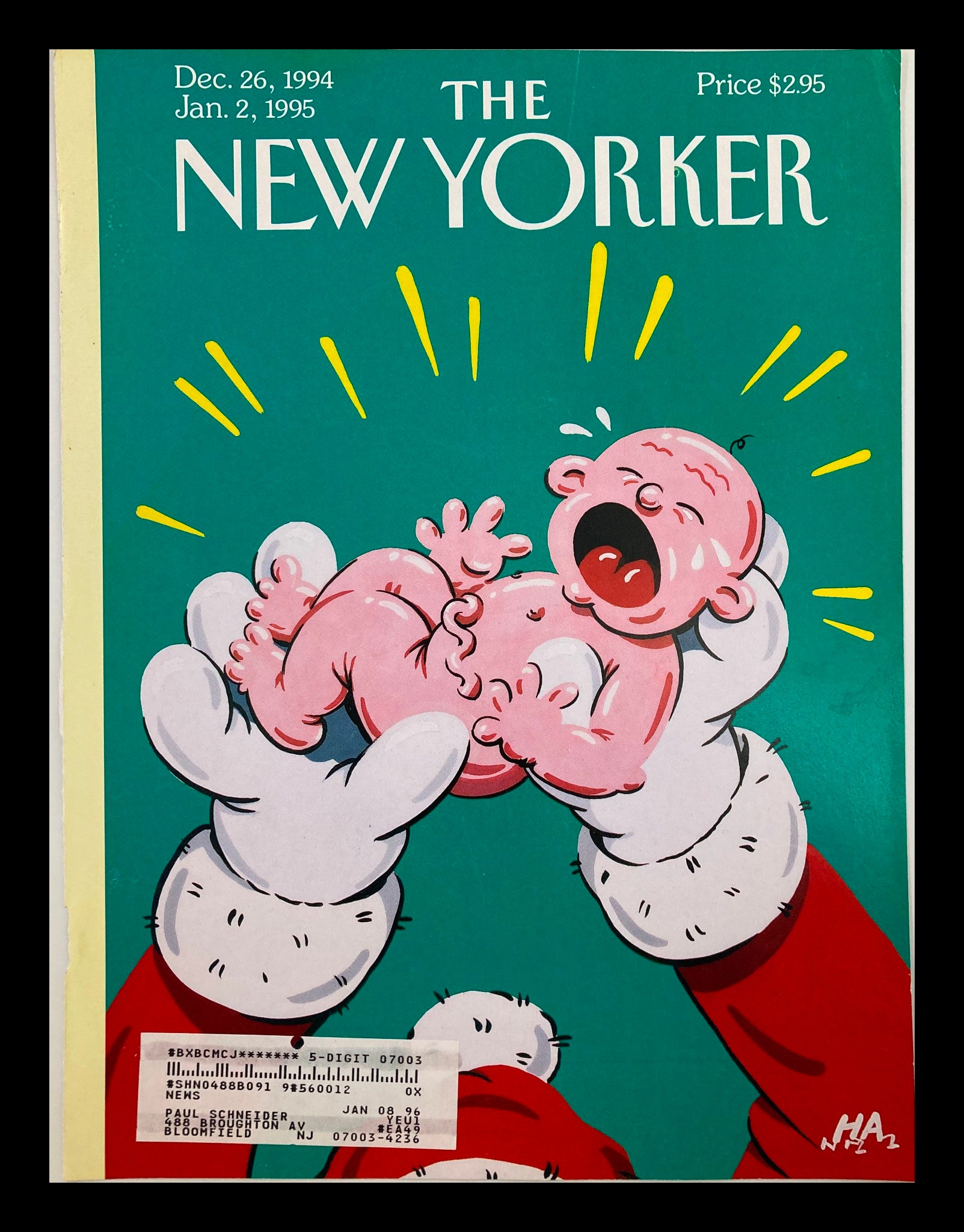 COVER ONLY The New Yorker December 26 1994 Happy New Year by HA Zoell