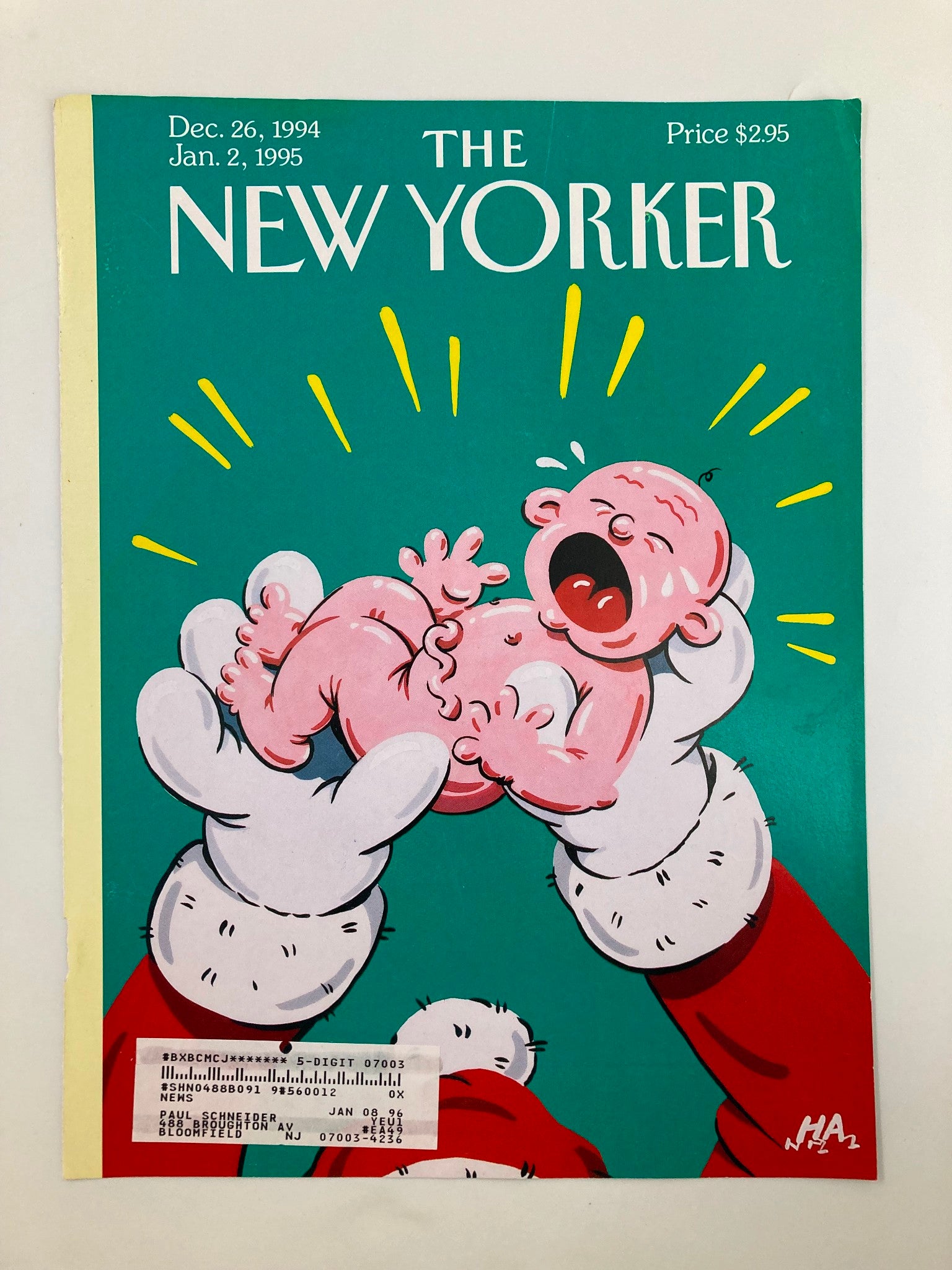 COVER ONLY The New Yorker December 26 1994 Happy New Year by HA Zoell