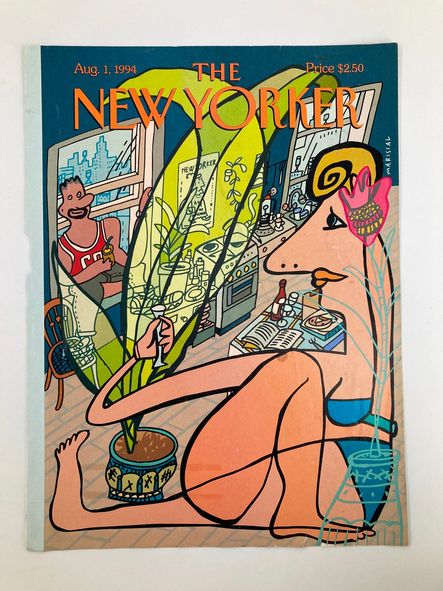 COVER ONLY The New Yorker August 1 1994 Loft Life by Javier Mariscal