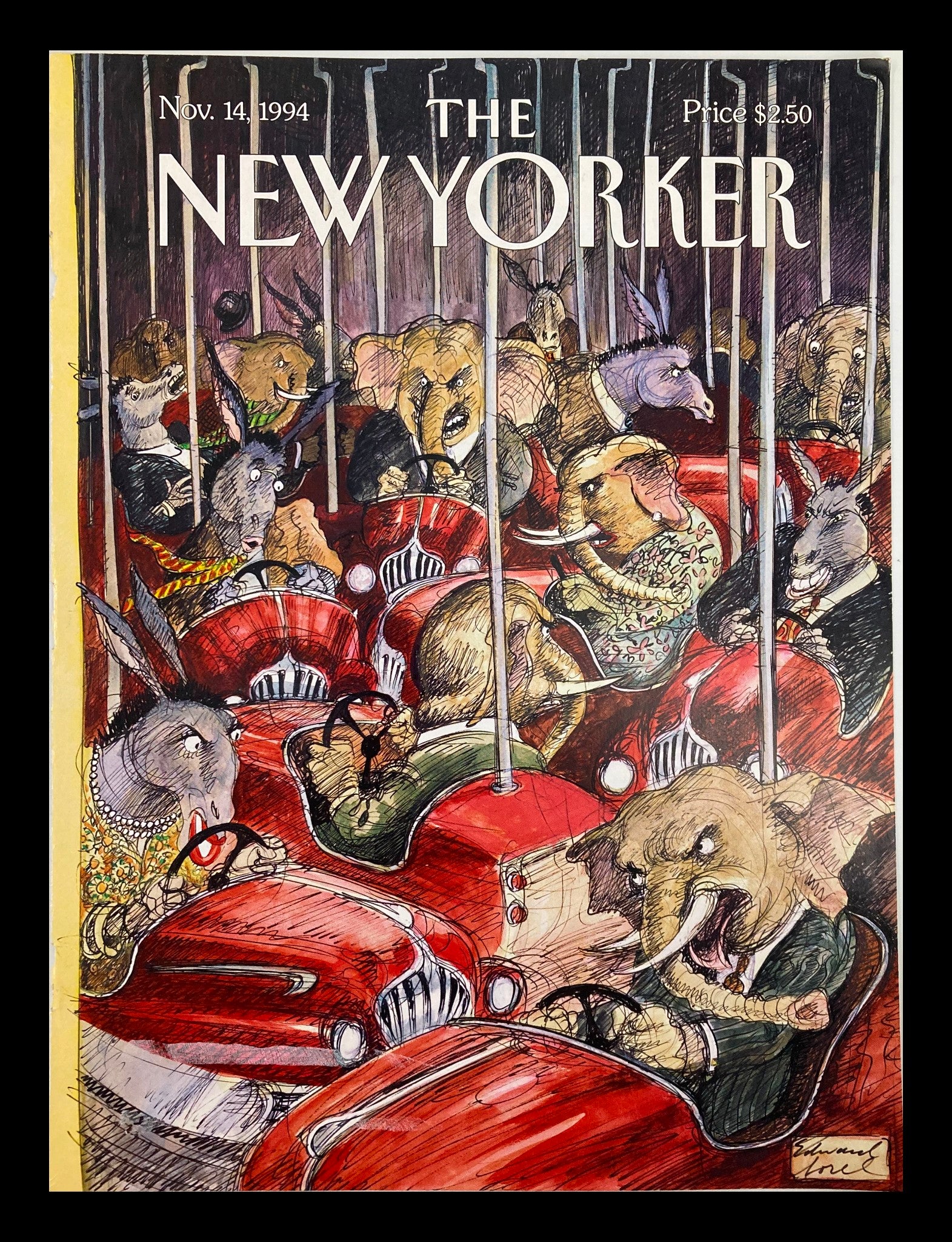 COVER ONLY The New Yorker November 14 1994 The Arena by Edward Sorel