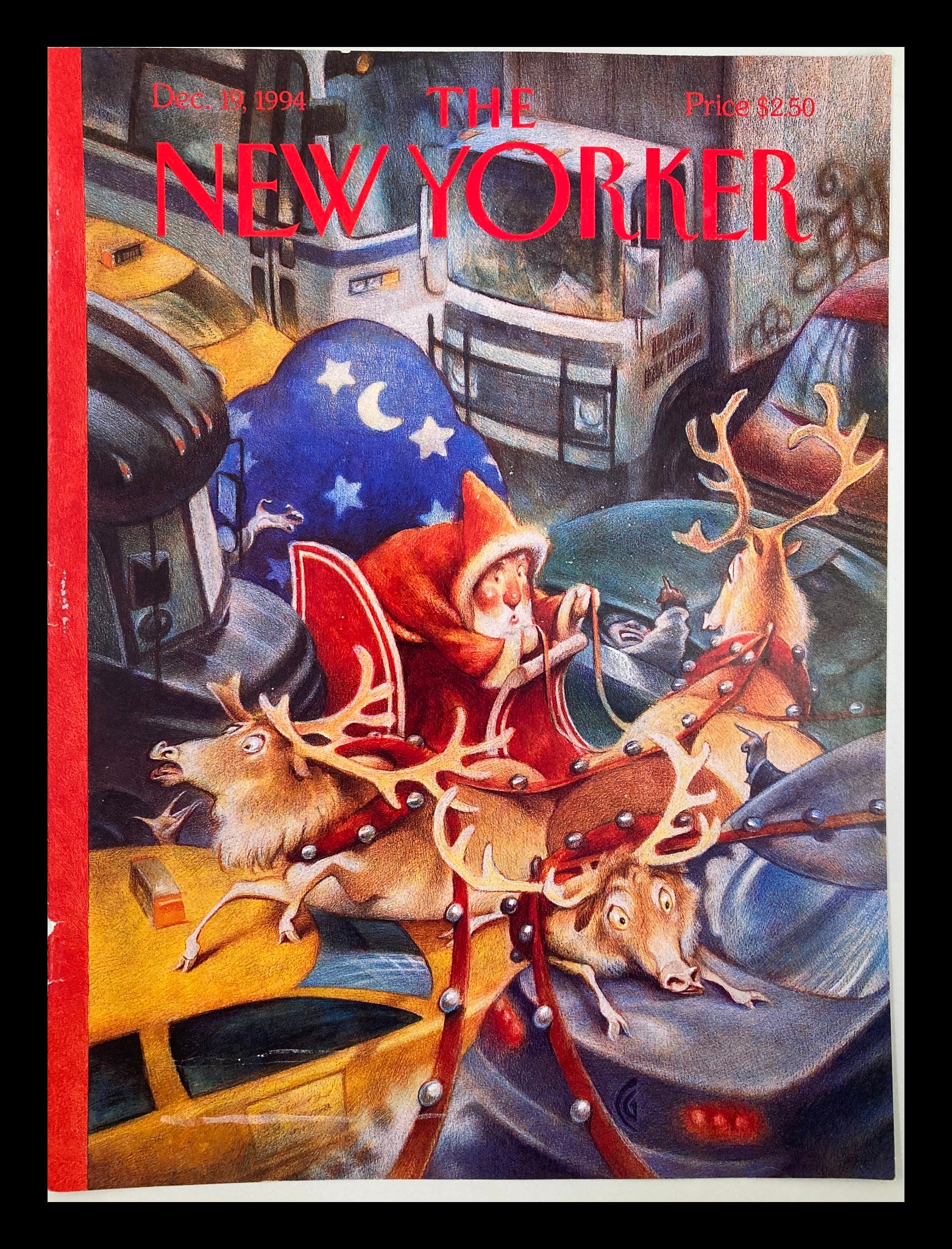 COVER ONLY The New Yorker December 19 1994 Holiday Traffic by Carter Goodrich