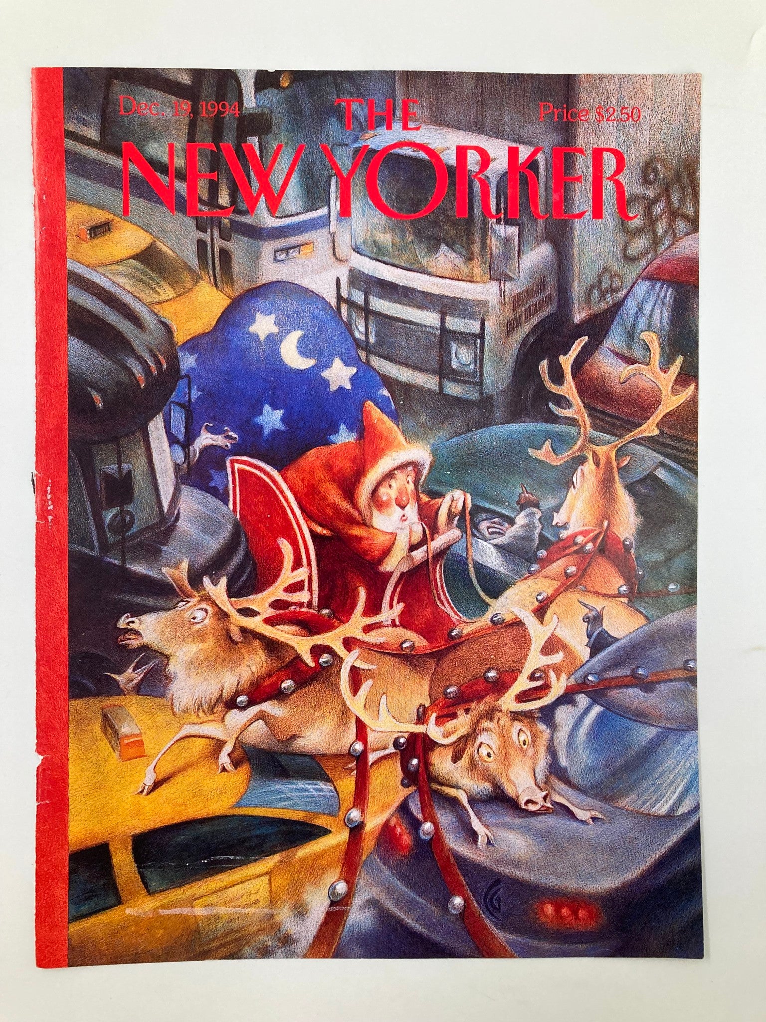 COVER ONLY The New Yorker December 19 1994 Holiday Traffic by Carter Goodrich