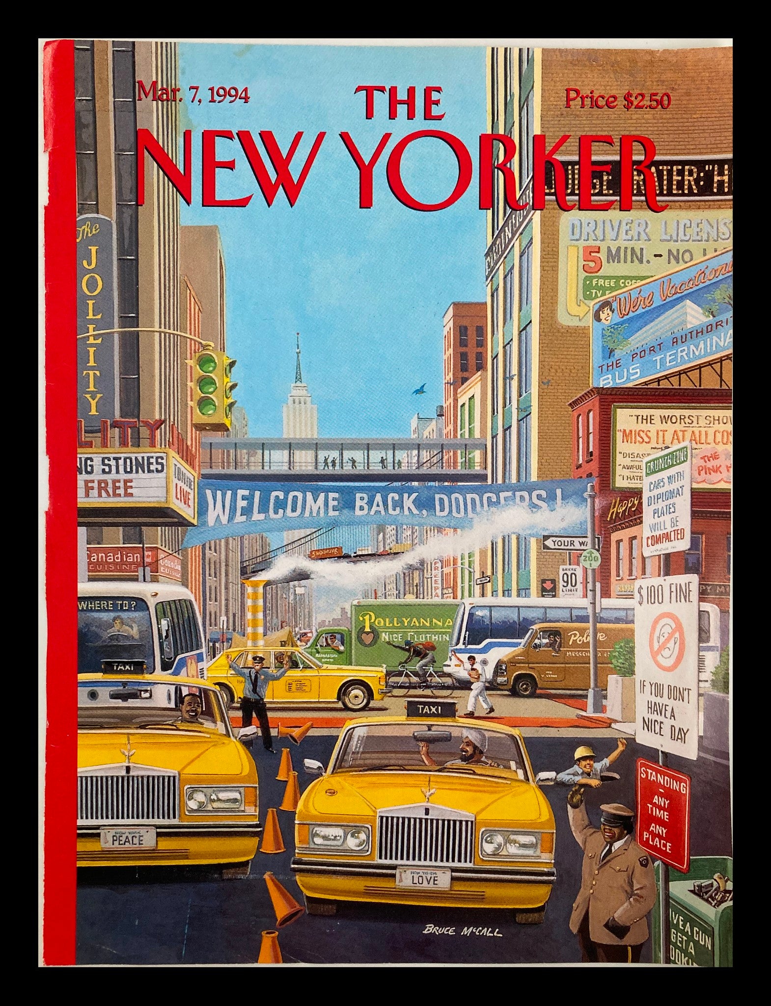 COVER ONLY The New Yorker March 7 1994 Have a Nice Day by Bruce McCall