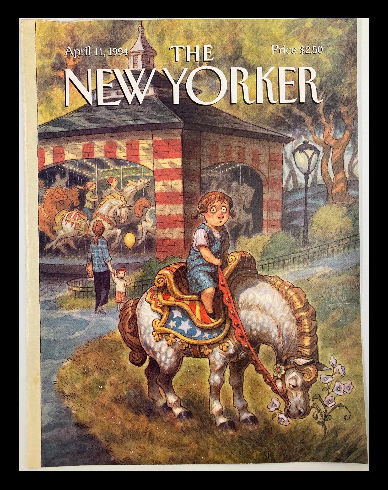 COVER ONLY The New Yorker April 11 1994 Stop and Smell The Flowers by Peter Seve