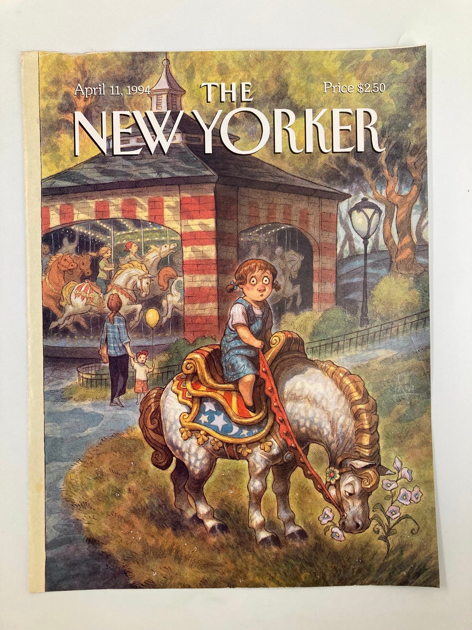 COVER ONLY The New Yorker April 11 1994 Stop and Smell The Flowers by Peter Seve