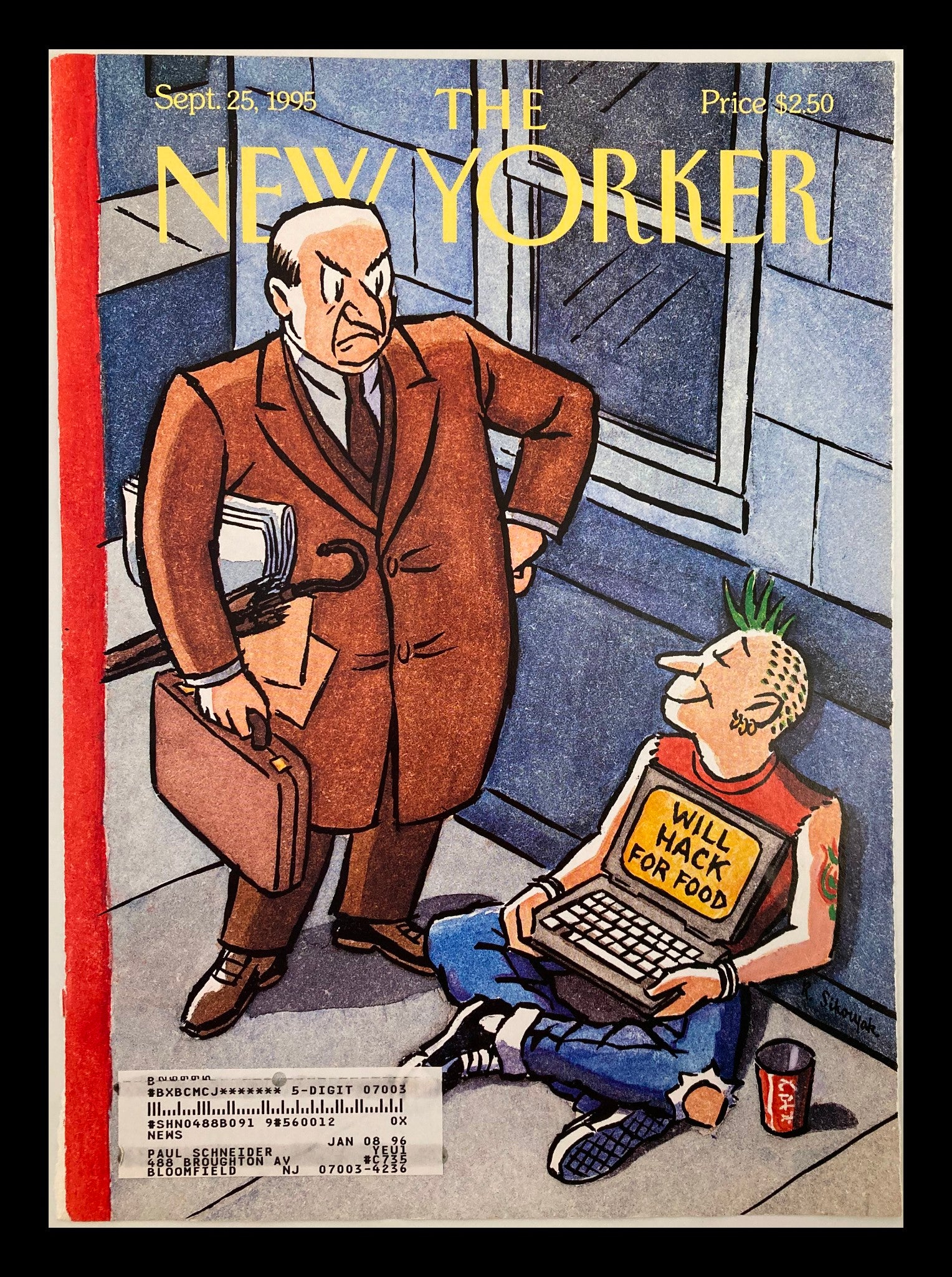 COVER ONLY The New Yorker September 25 1995 Hacking It by R. Sikoryak