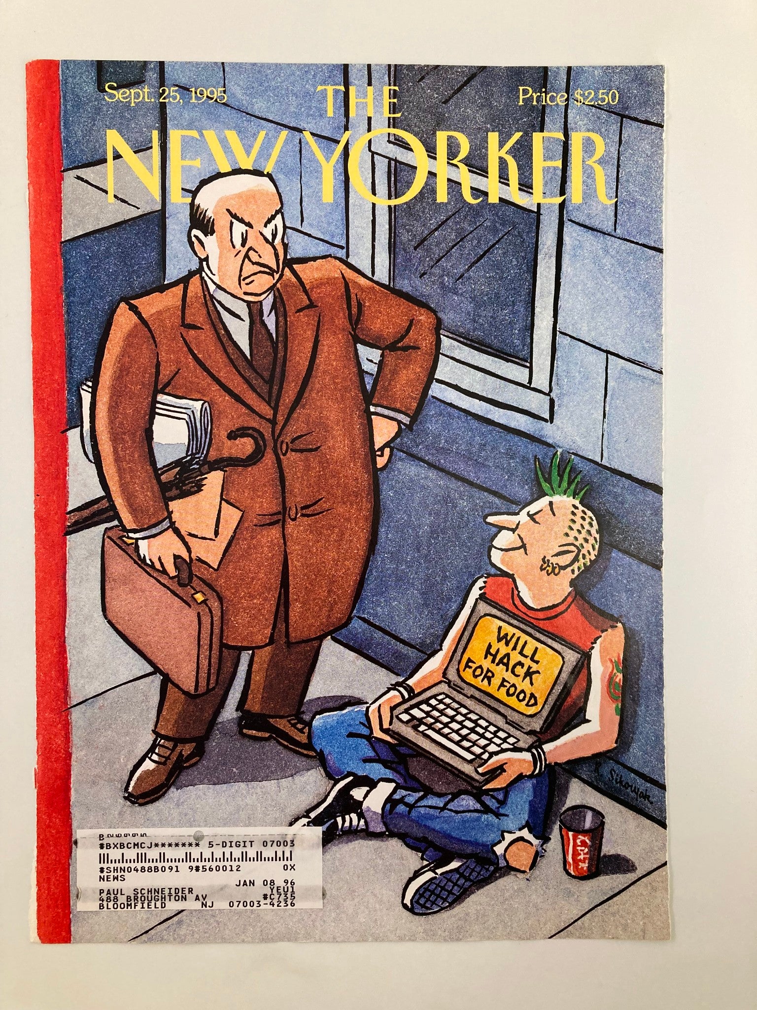 COVER ONLY The New Yorker September 25 1995 Hacking It by R. Sikoryak