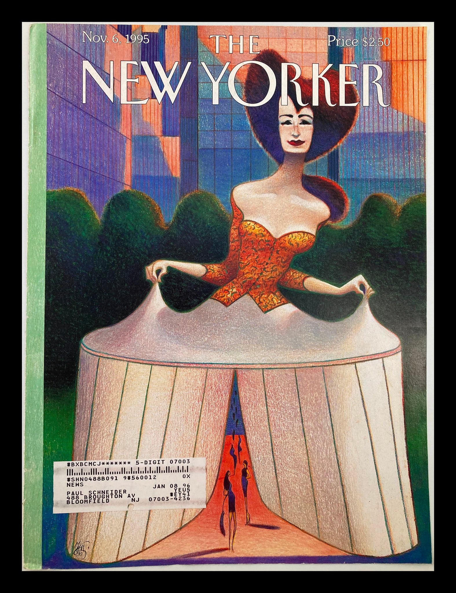 COVER ONLY The New Yorker November 6 1995 Fashion Show by Lorenzo Mattotti