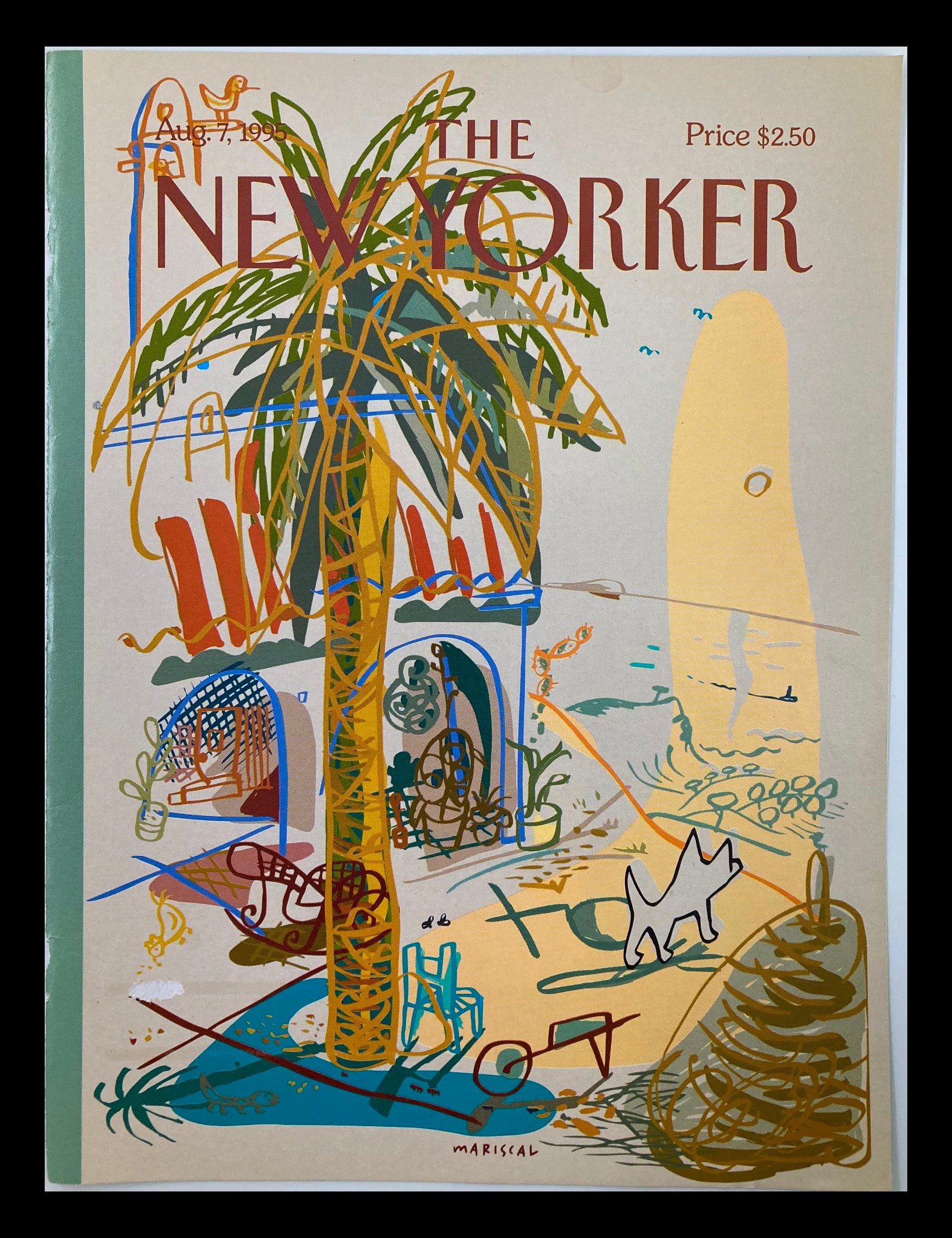 COVER ONLY The New Yorker August 7 1995 Summer Terrace by Mariscal