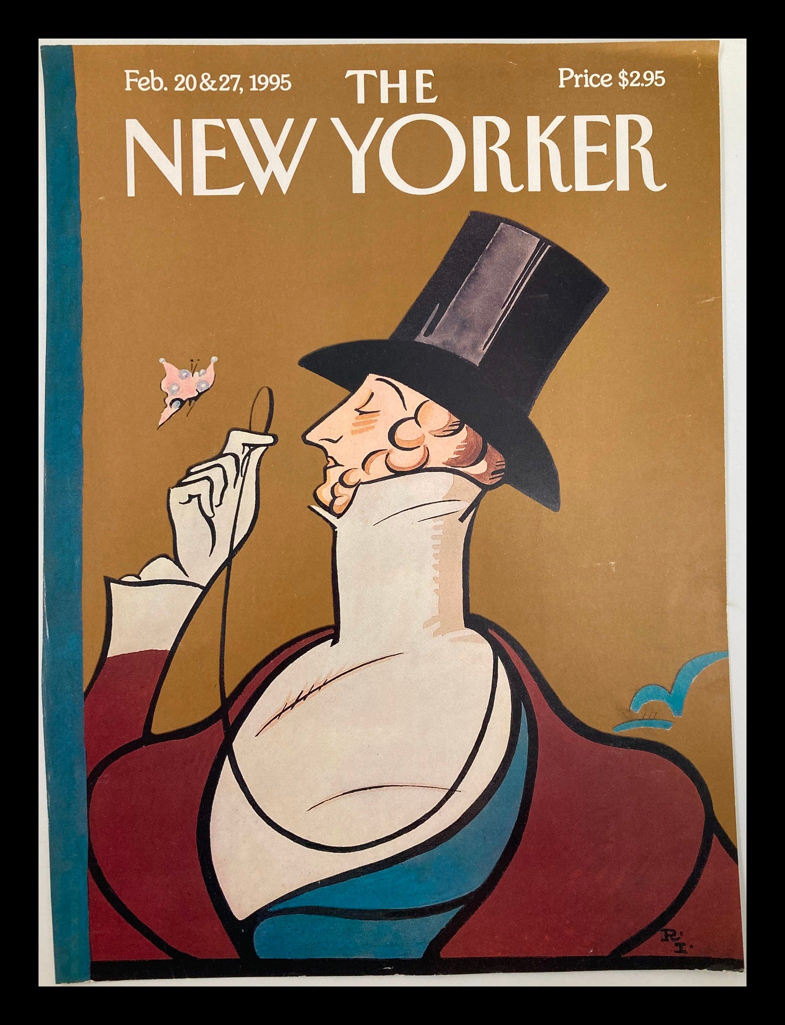 COVER ONLY The New Yorker February 20 1995 Eustace Tilley by Rea Irvin