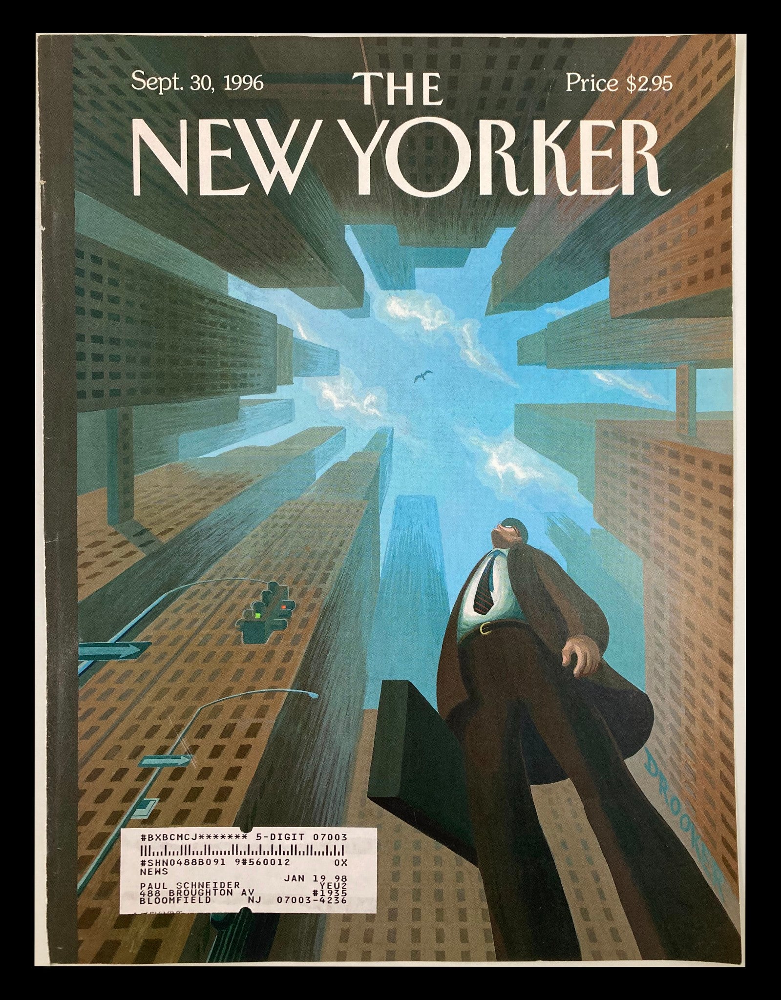 COVER ONLY The New Yorker September 30 1996 Looking Up by Eric Drooker