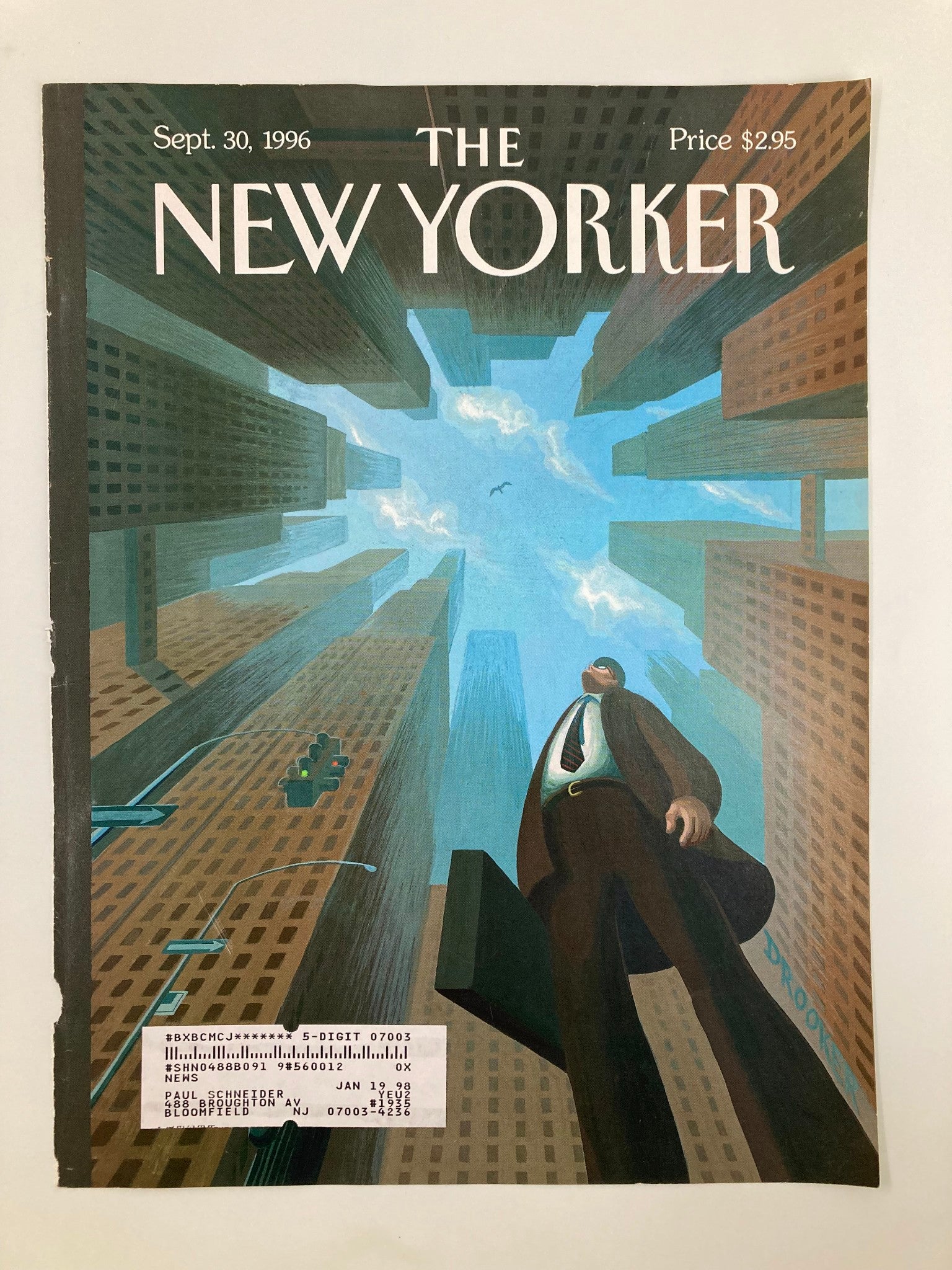 COVER ONLY The New Yorker September 30 1996 Looking Up by Eric Drooker