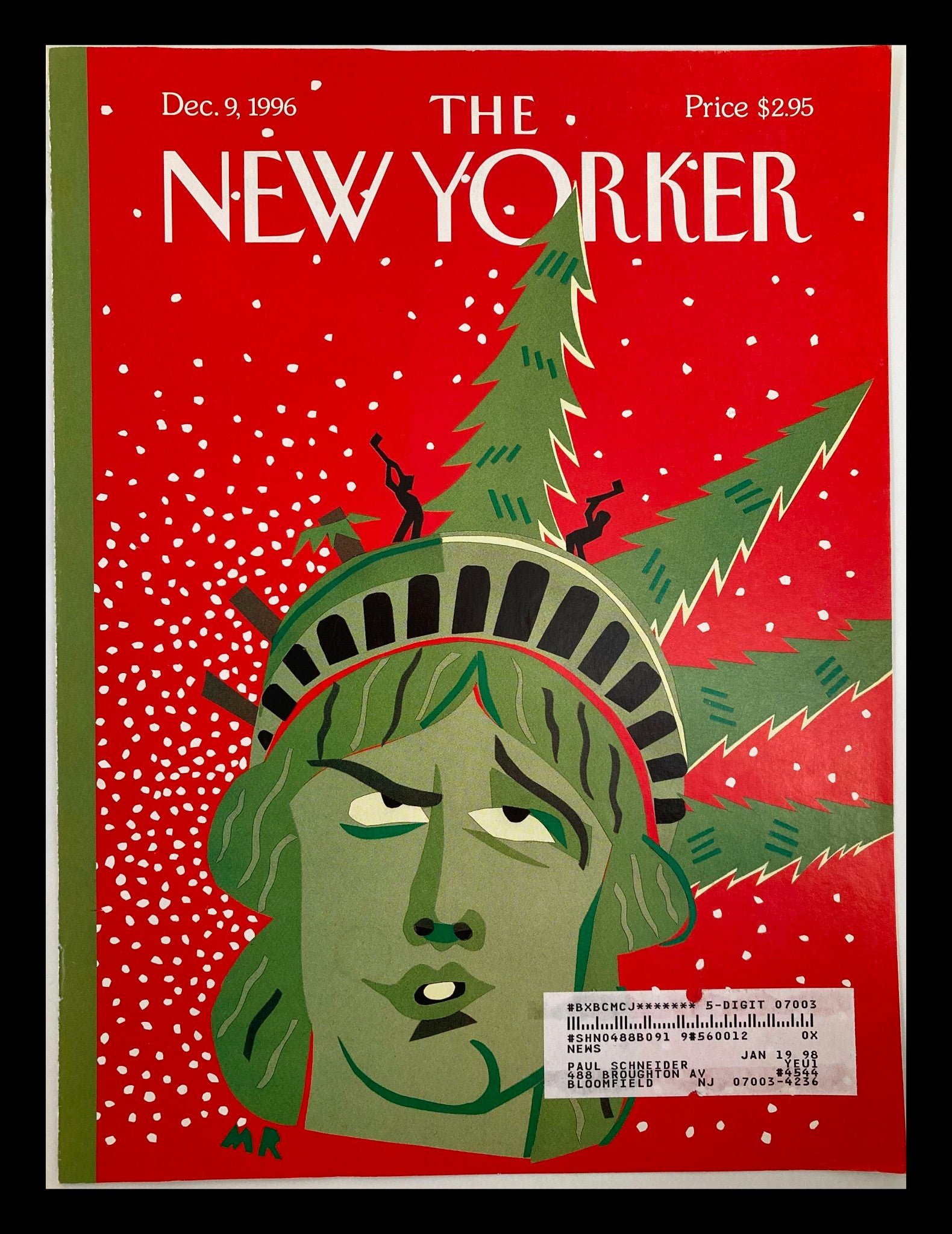 COVER ONLY The New Yorker December 9 1996 Christmas Chopping by Mic Roberts