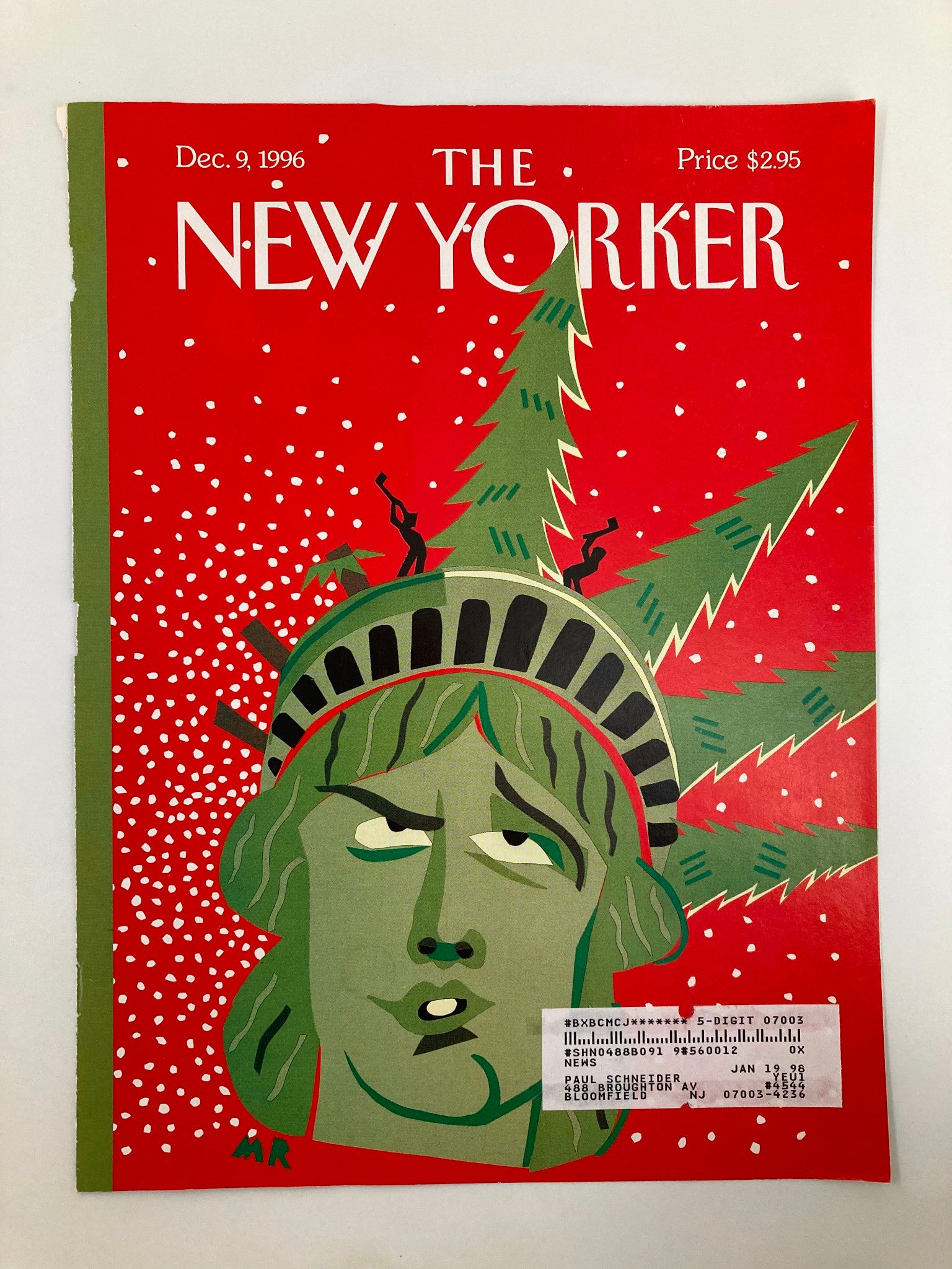 COVER ONLY The New Yorker December 9 1996 Christmas Chopping by Mic Roberts