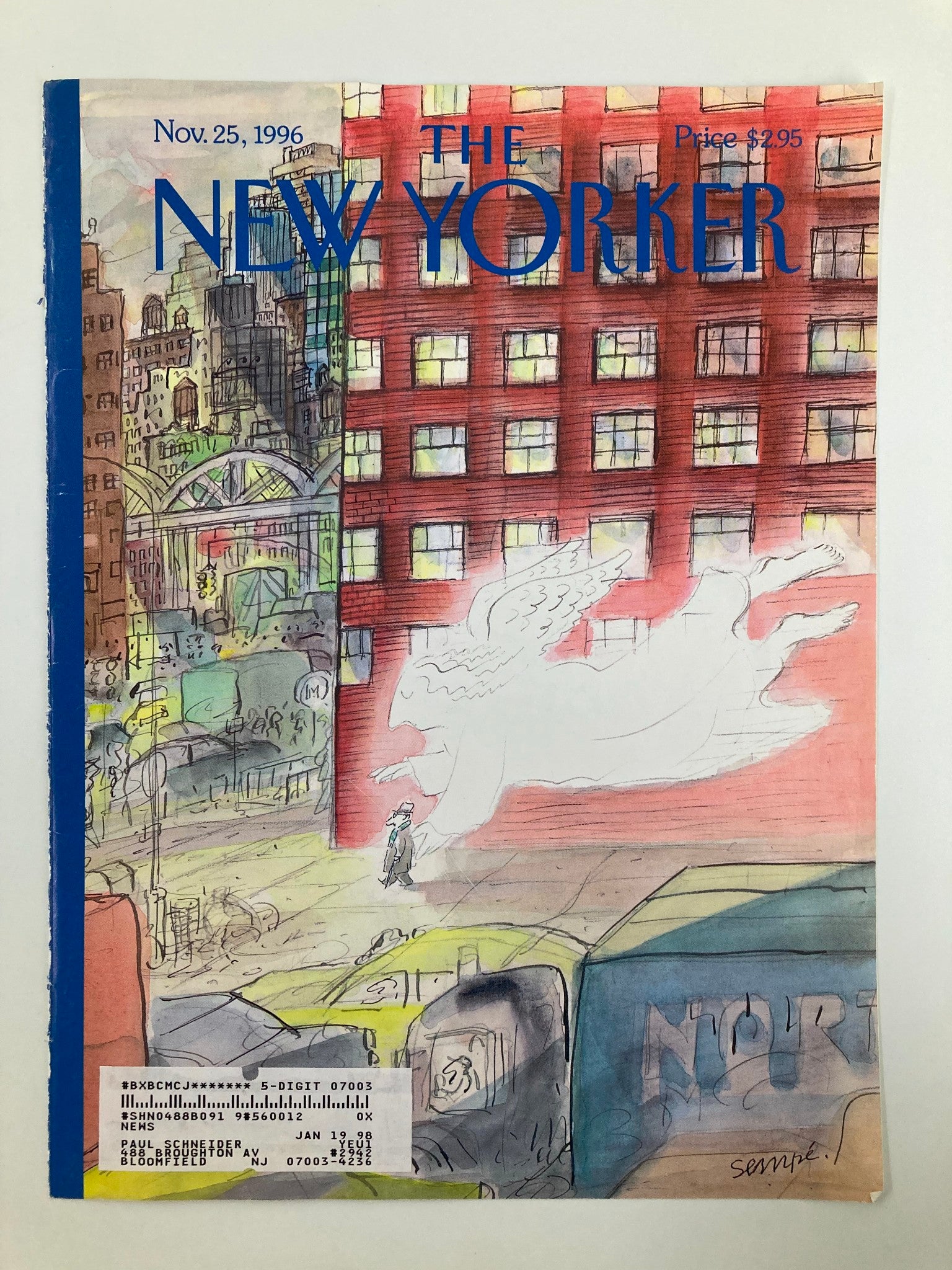 COVER ONLY The New Yorker November 25 1996 Guardian Angel by J.J. Sempe