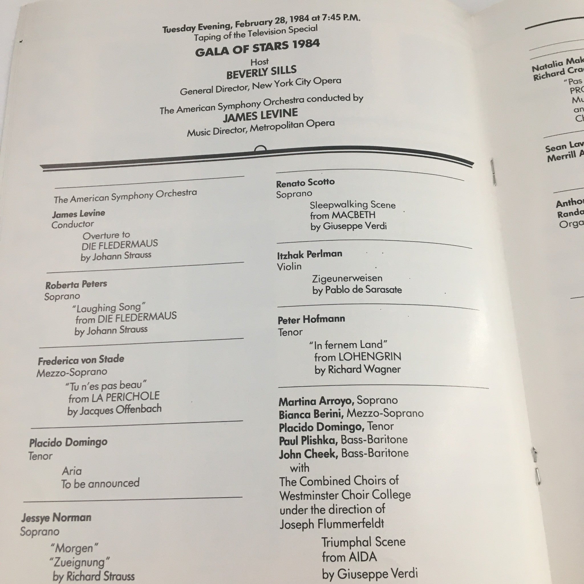 1984 Radio City Music Hall Present The 1984 Gala of Stars by James Levine