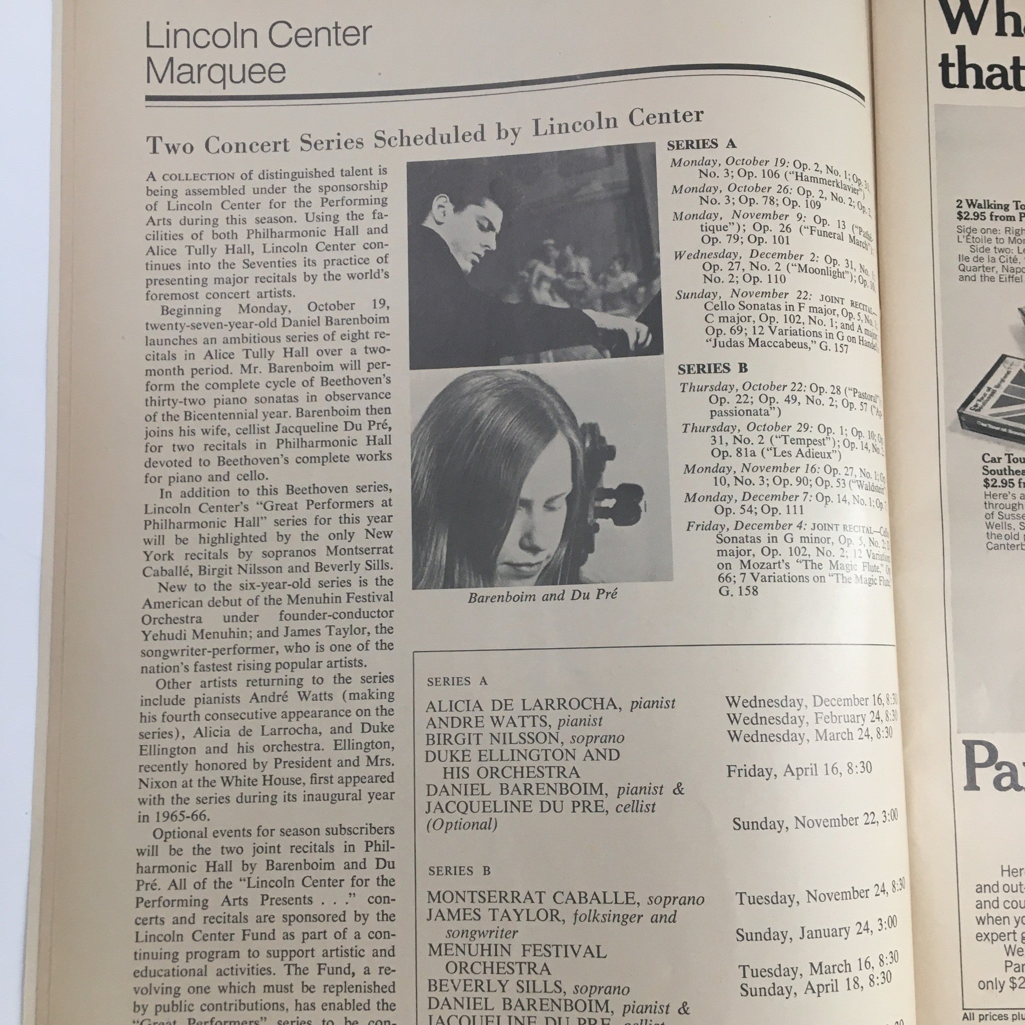 1970 Philharmonic Hall Lincoln Center Gala Opening Pension Fund Benefit Concert