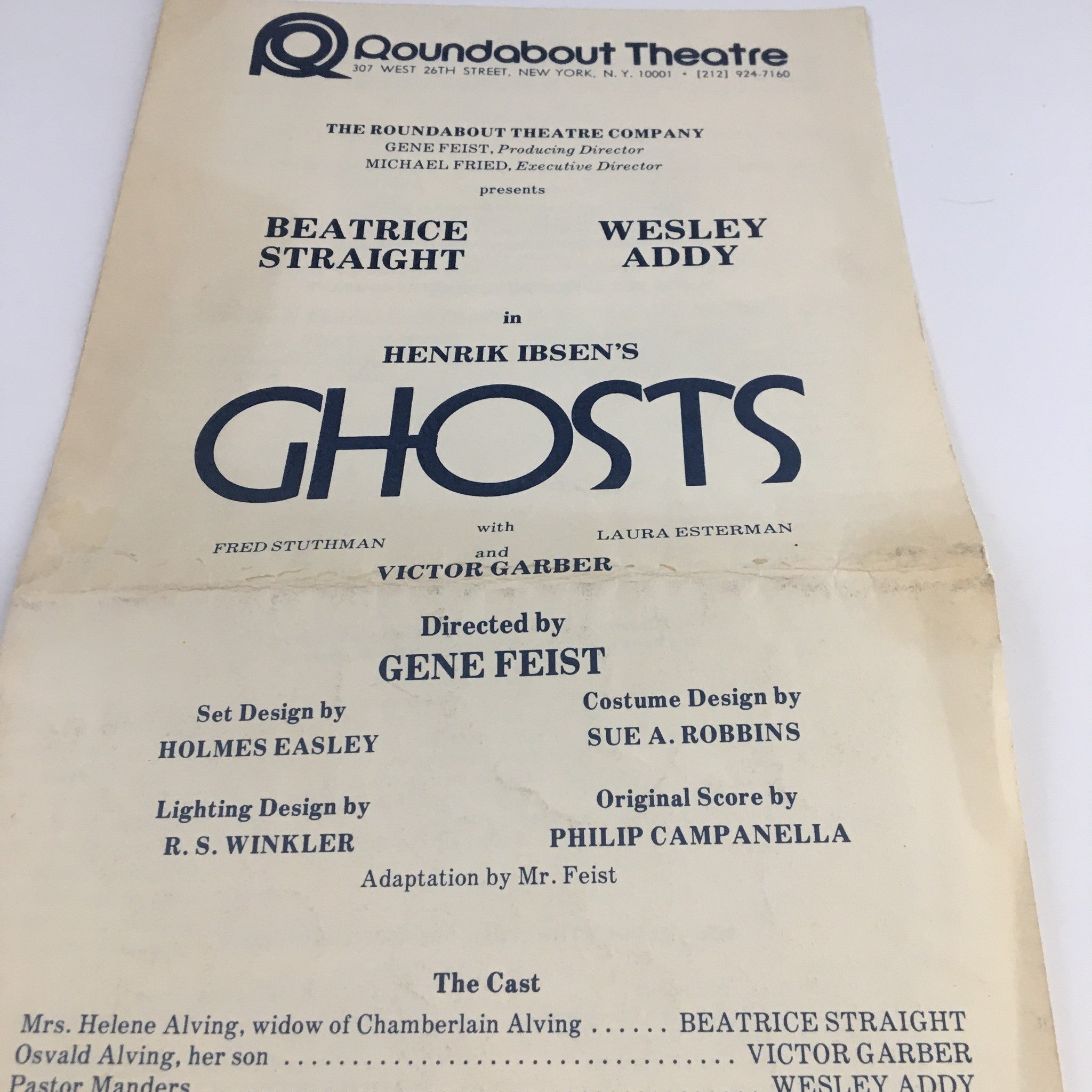 1973 Roundabout Theatre Presents Beatrice Straight in Henrik Ibsen's Ghosts