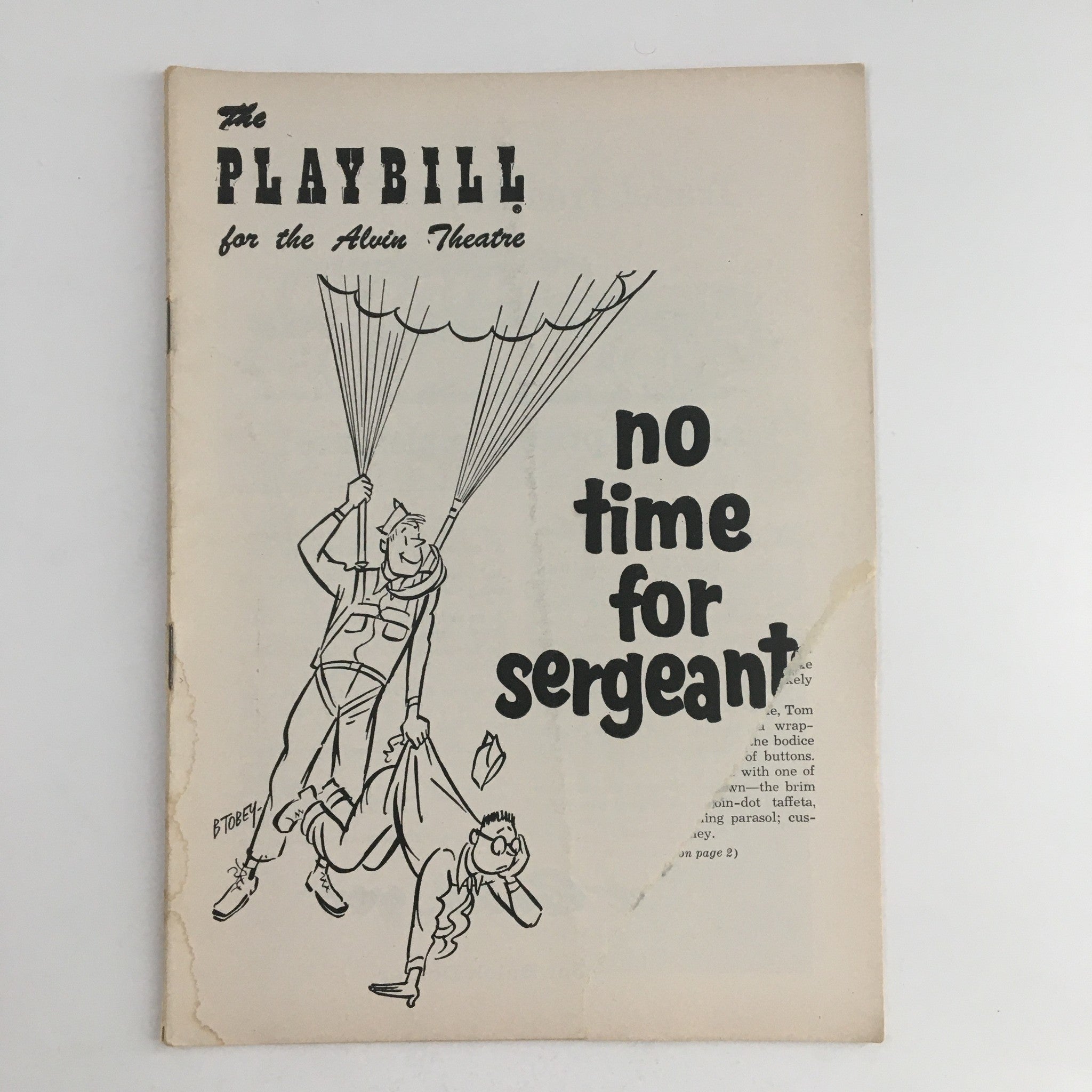 1956 Playbill Alvin Theatre Maurice Evans Presents No Time For Sergeants