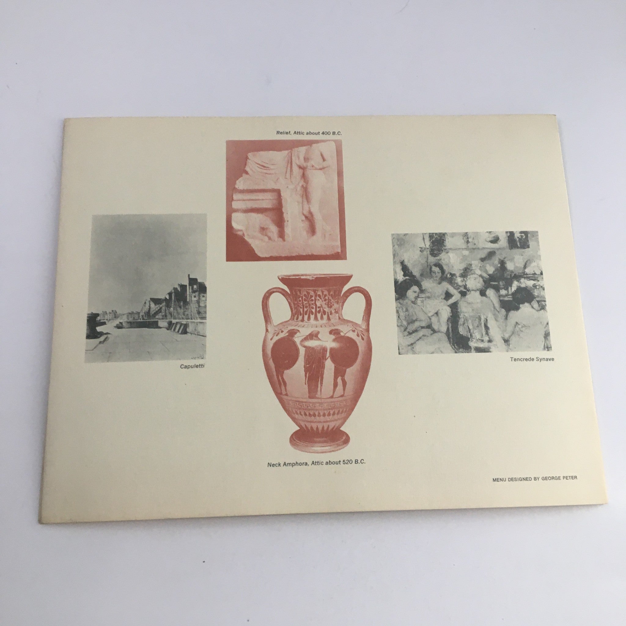 1976 Sea Fare of the Aegean Restaurant Vintage Brochure Menu by George Peter