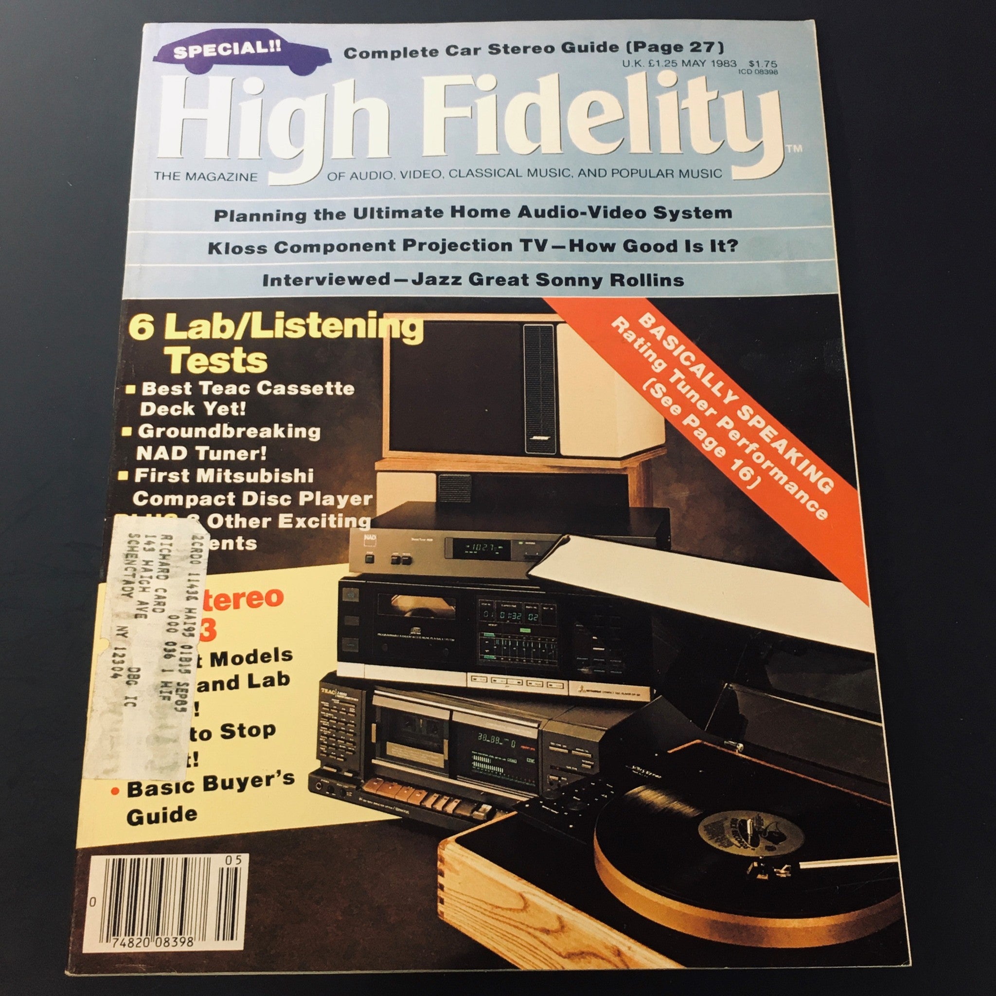 VTG High Fidelity Magazine May 1983 - Jazz Great Sonny Rollins Interviewed