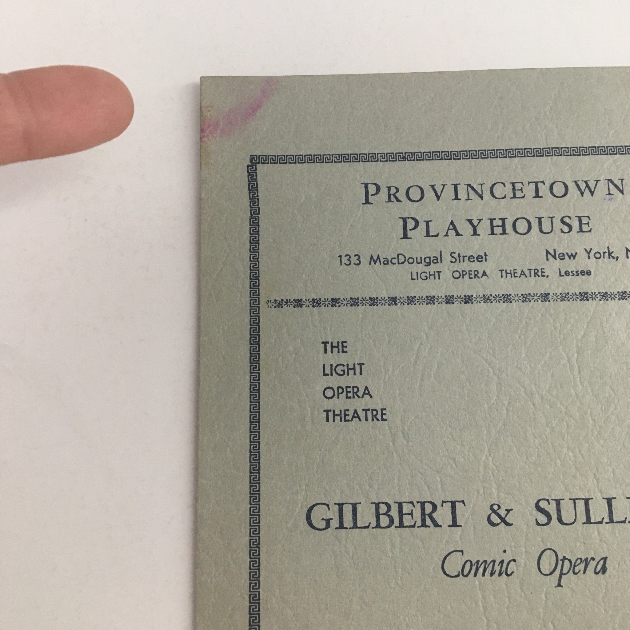 1945 Provincetown Playhouse The Light Opera Theatre Gilbert & Sullivan Opera