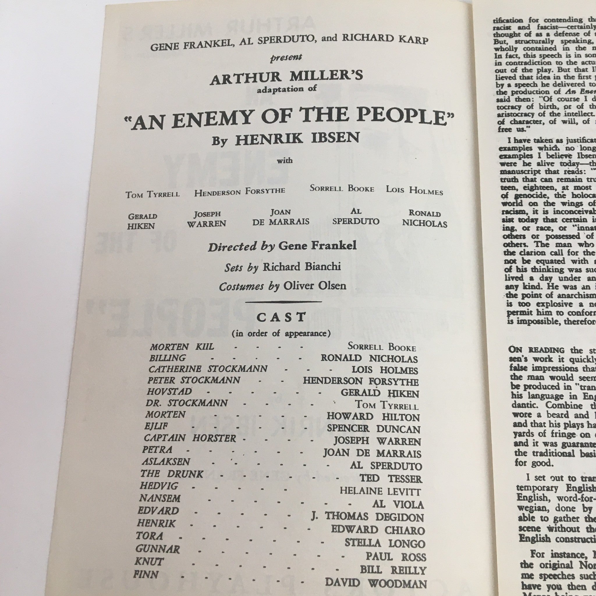 1950 Actors Playhouse Present Arthur Miller's An Enemy of the People by H. Ibsen