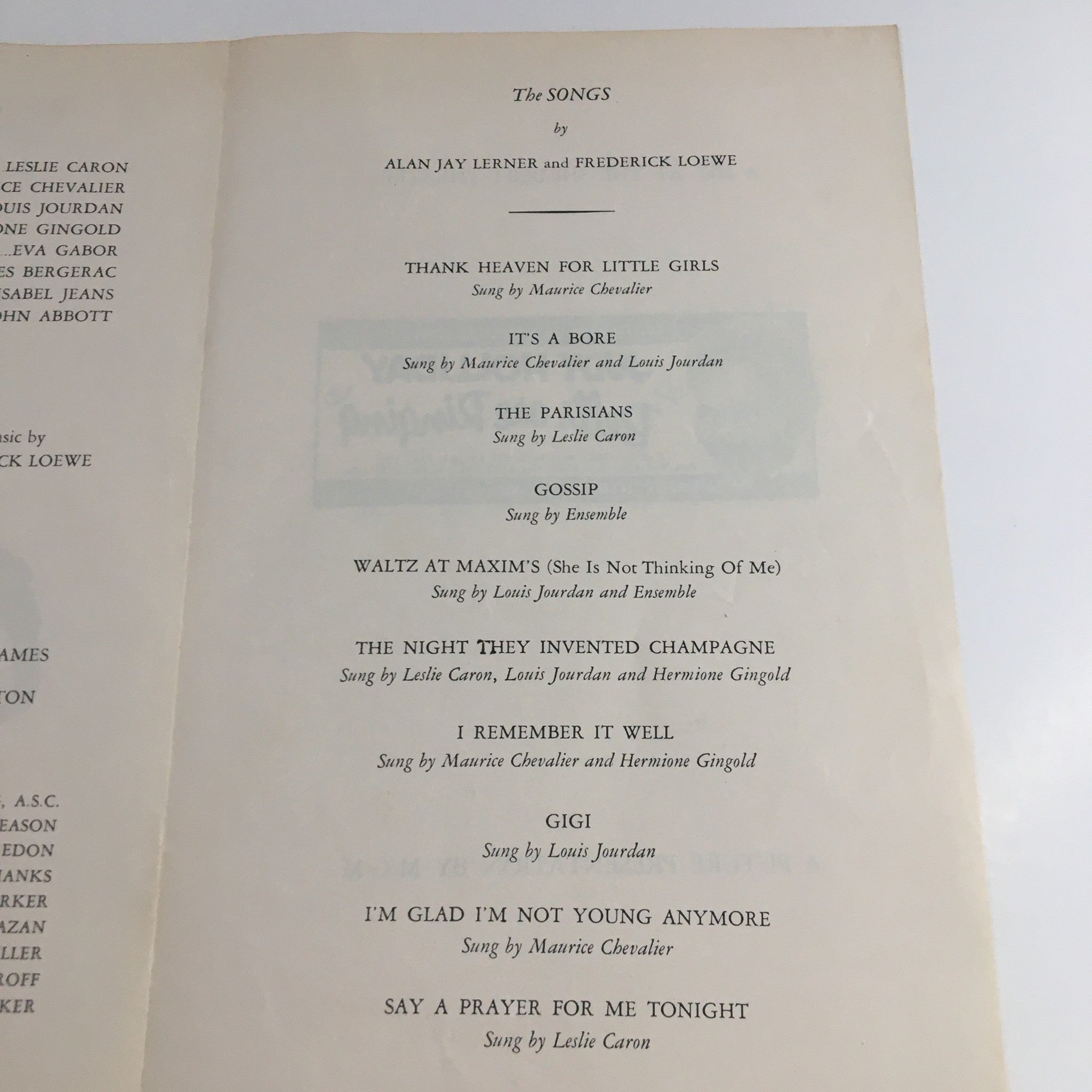 1958 Royale Theatre Program Present Arthur Freed Production "Gigi" by F. Loewe