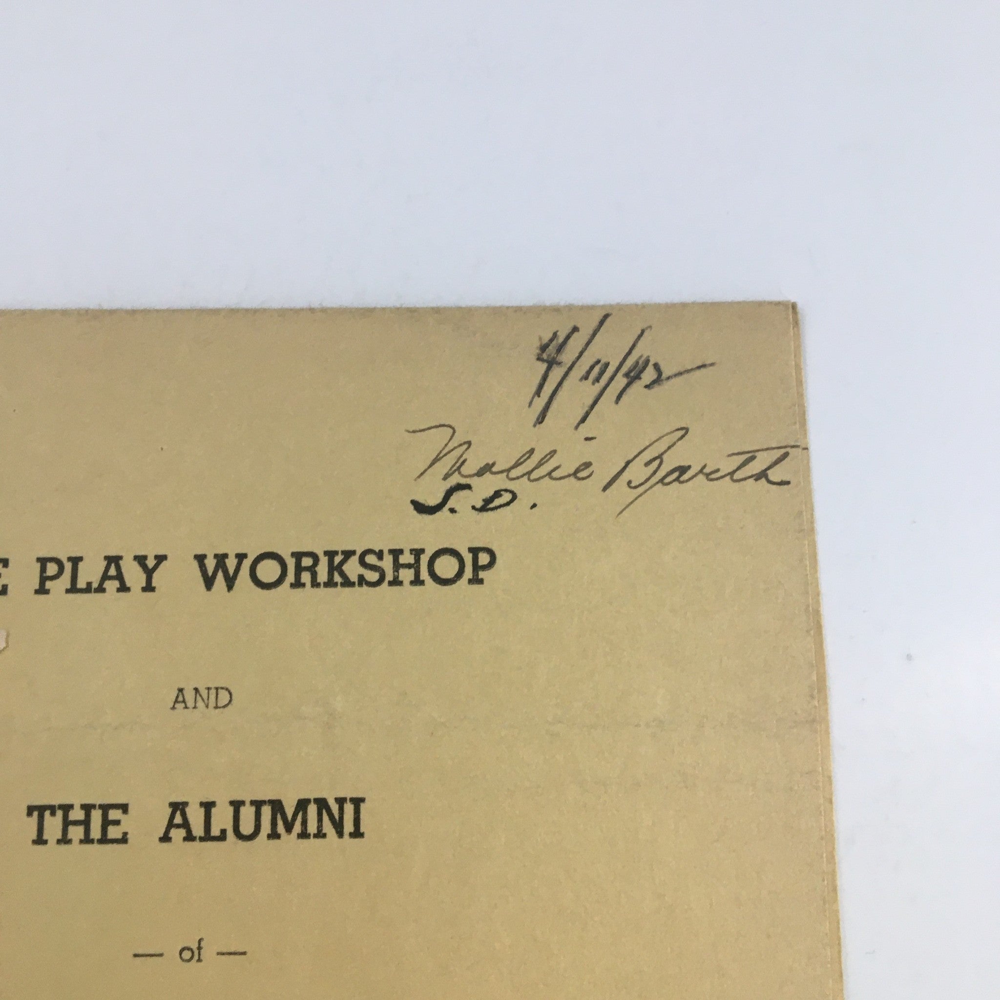 1942 The Play Workshop and The Alumni Present The Man Who Came To Dinner