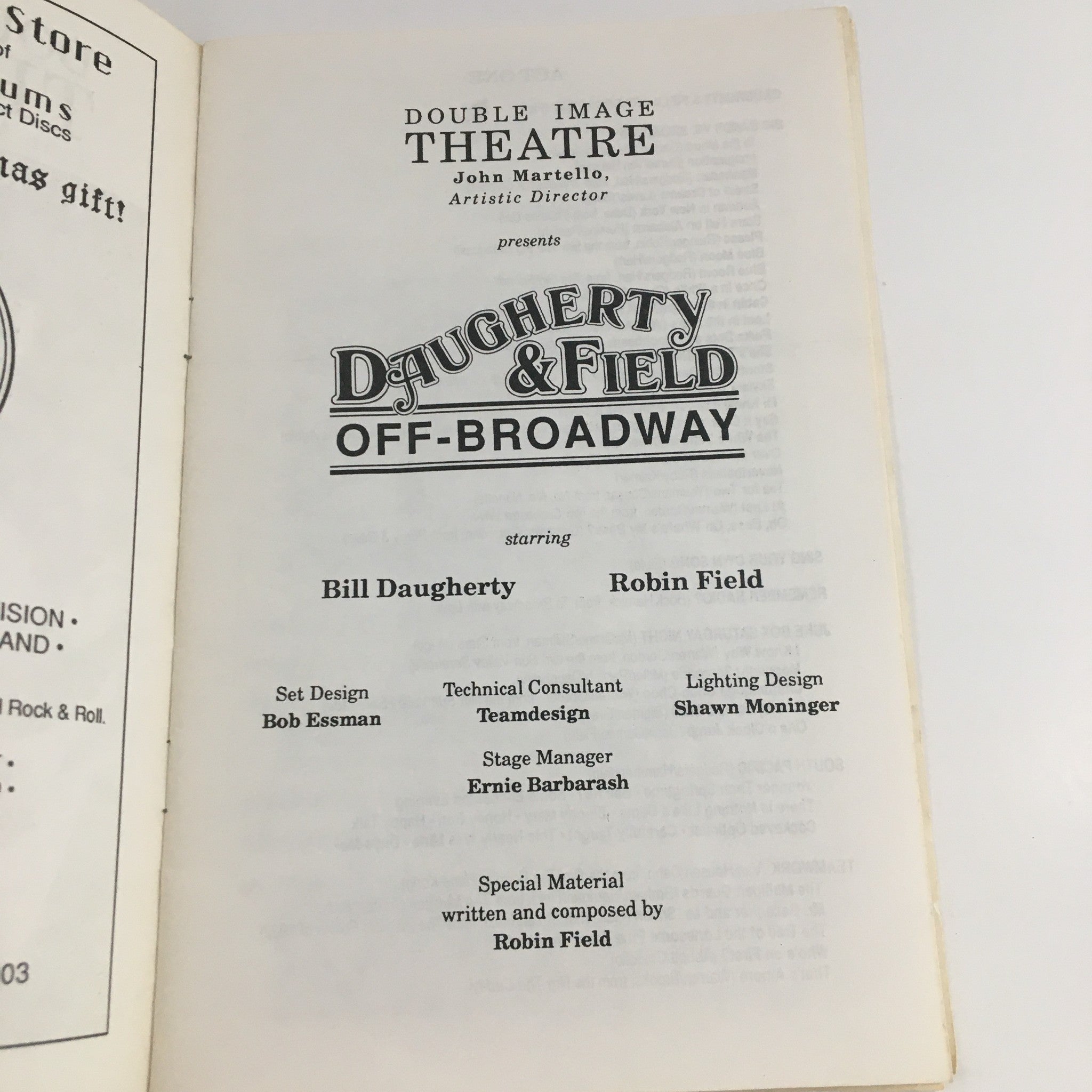 1992 Double Image Theatre Presents Daugherty and Field Off-Broadway