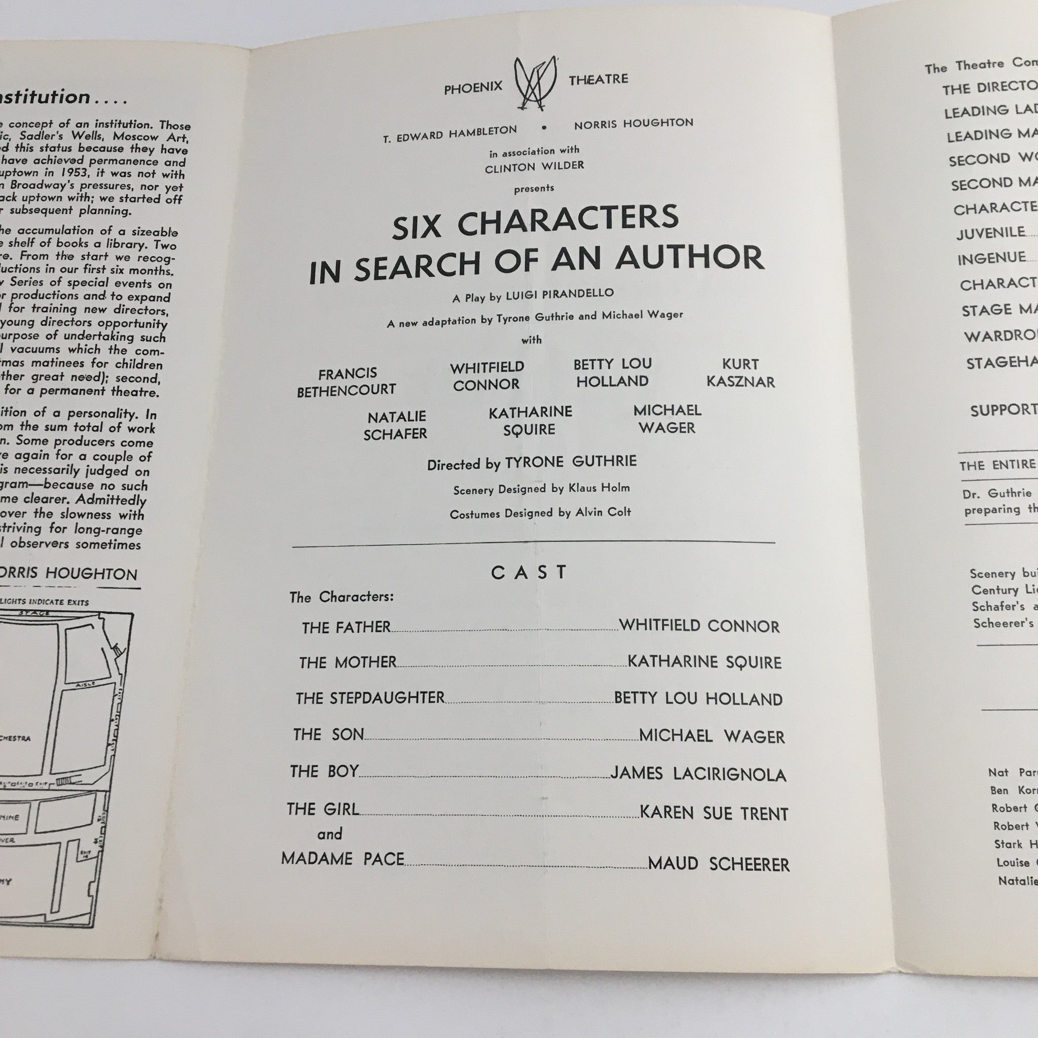 1955 Season Phoenix Theatre Present Six Characters in Search of an Author