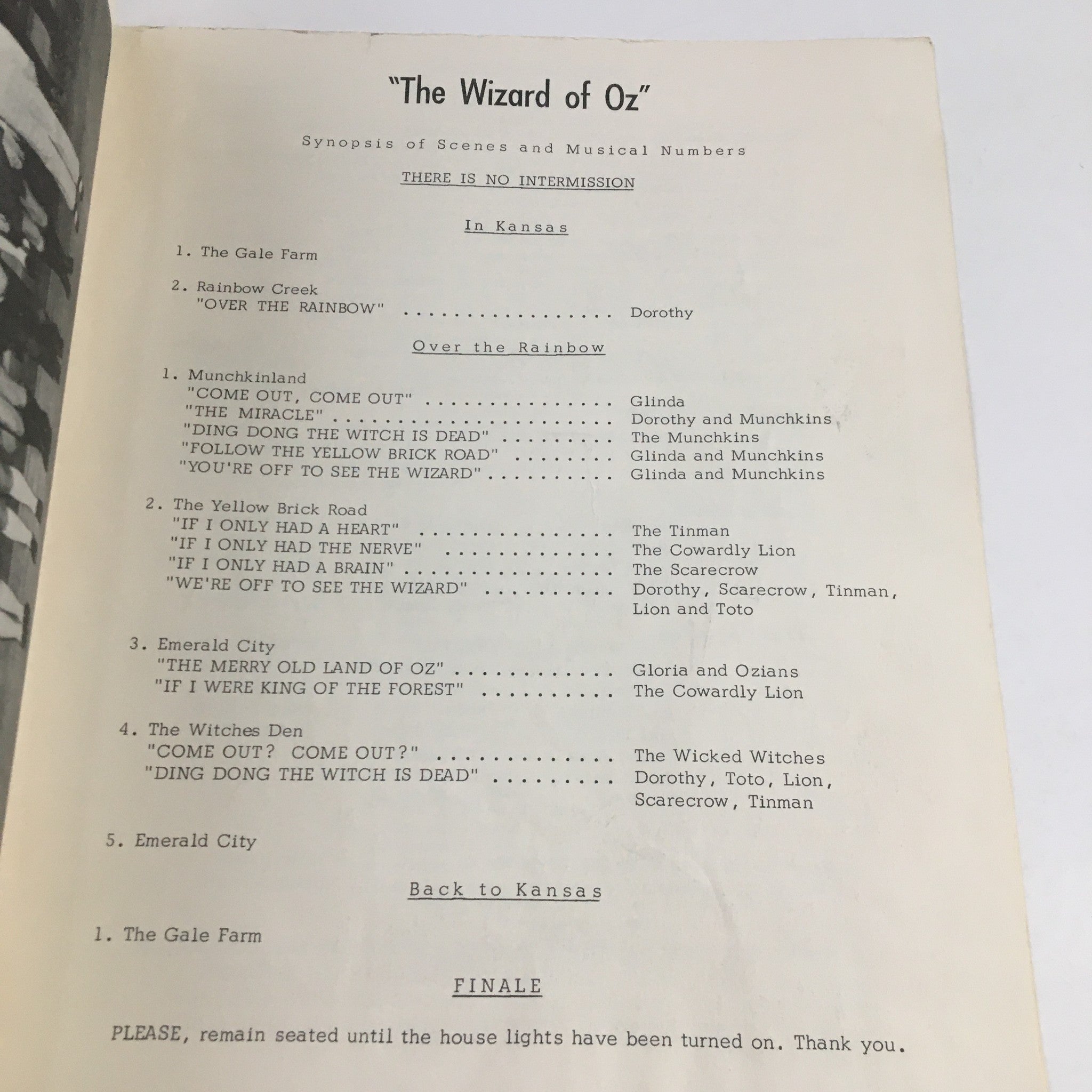 1970 W. Tresper Clark Junior High School Present The Wizard of Oz Musical Comedy