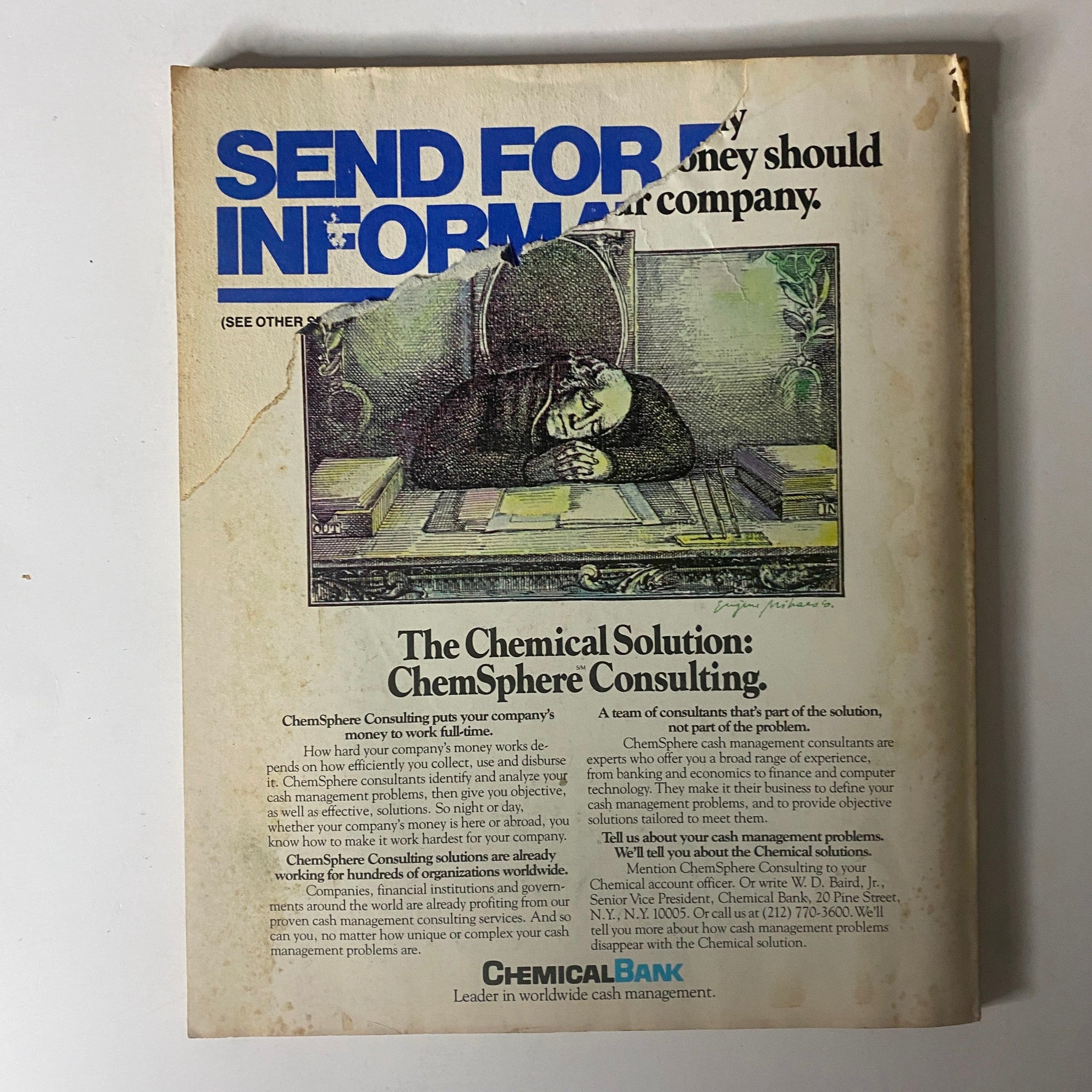 Back cover of Fortune Magazine June 16, 1980 featuring an advertisement for ChemSphere Consulting and Chemical Bank.