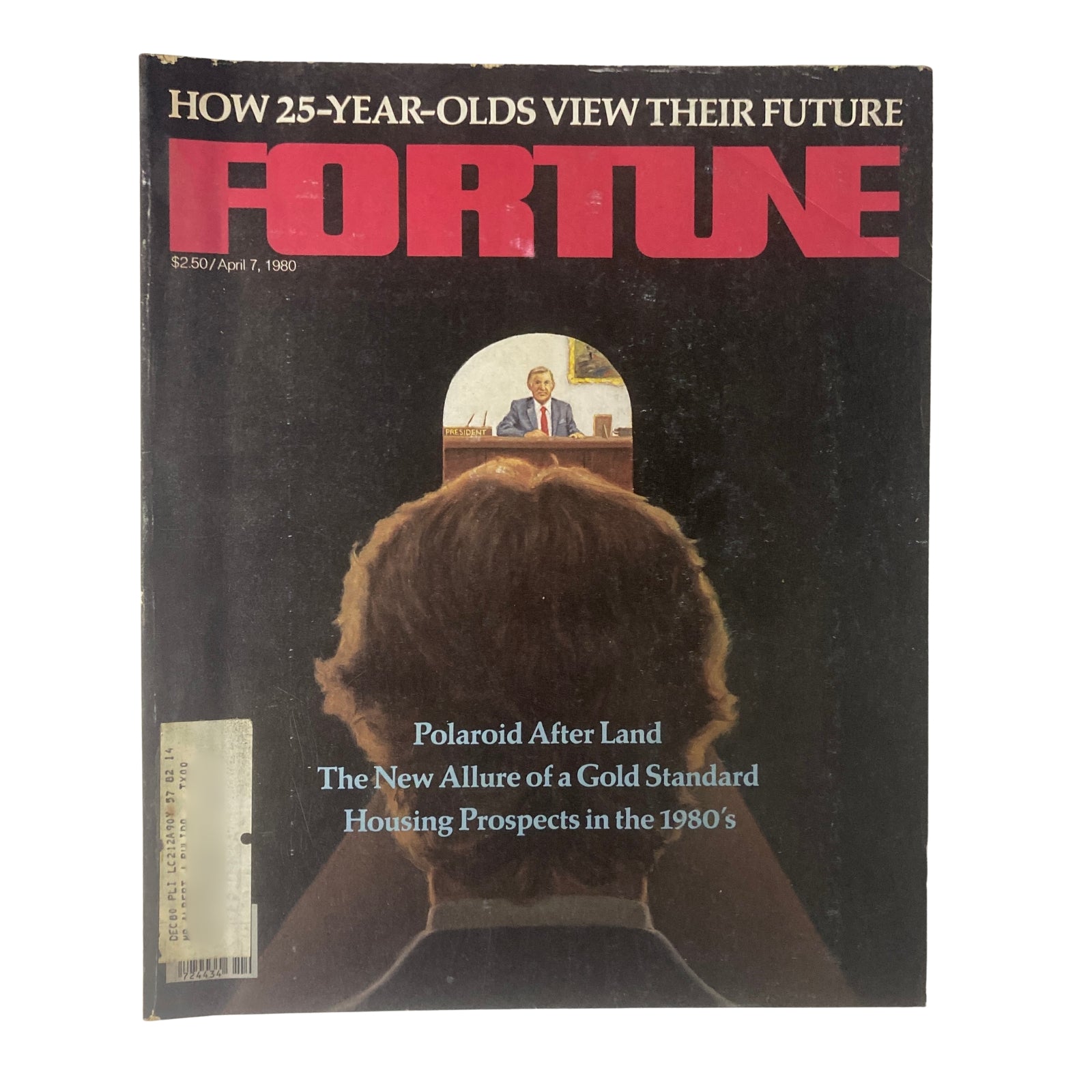 Fortune Magazine cover from April 7, 1980, featuring the title 'The New Allure of a Gold Standard' alongside 'Polaroid After Land' and 'Housing Prospects in the 1980s.'