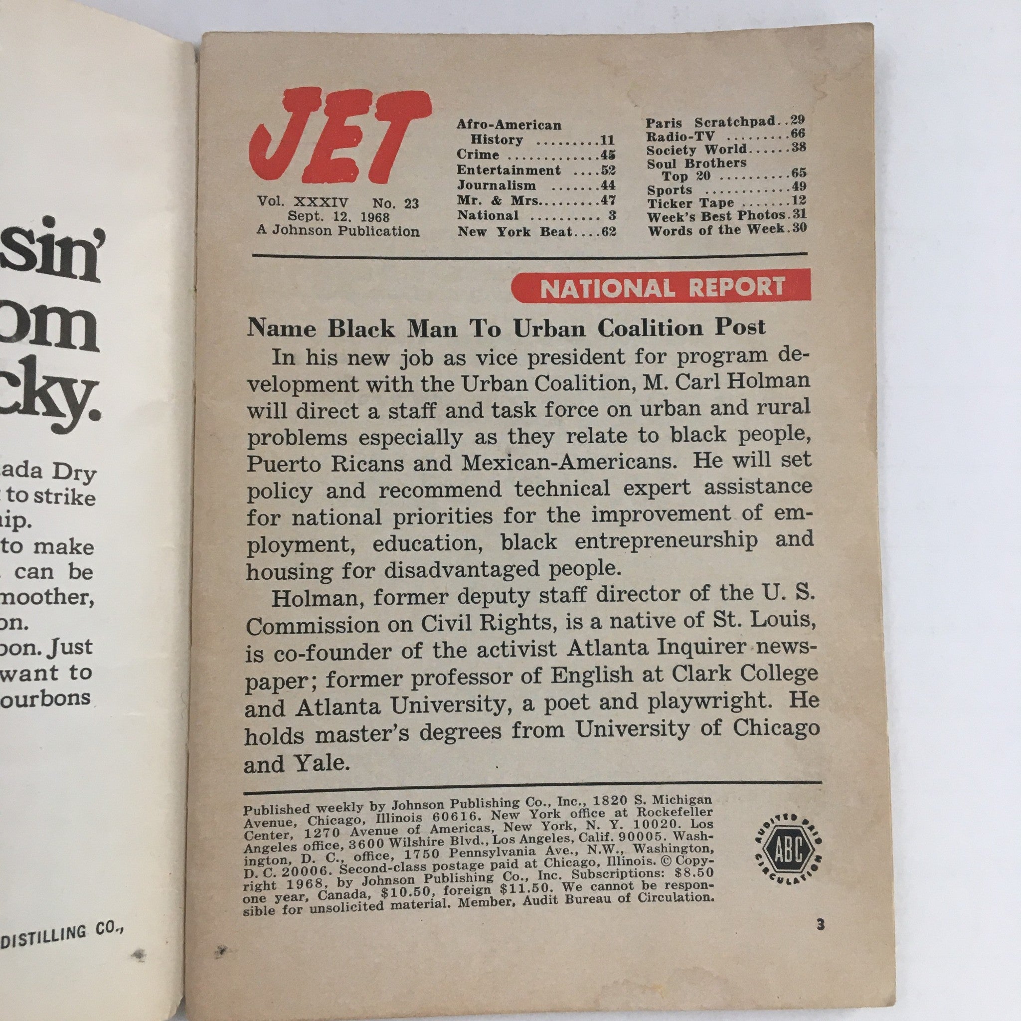 Jet Magazine September 12 1968 American Boxer Floyd Patterson Turns TV Actor