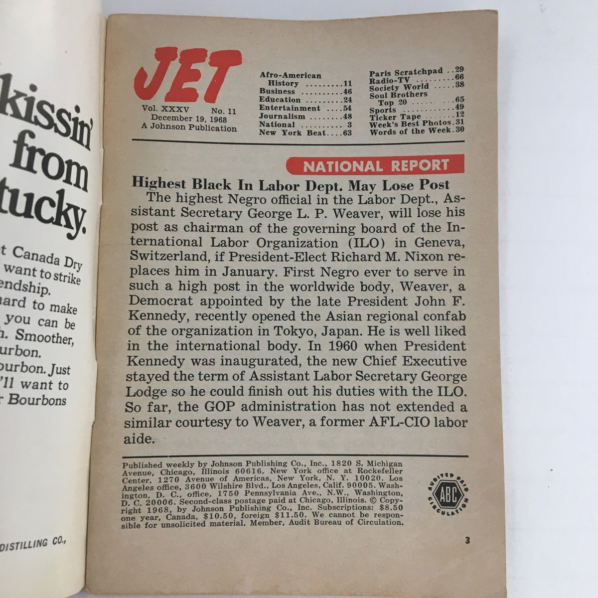 Jet Magazine Dec 19, 1968 Edition