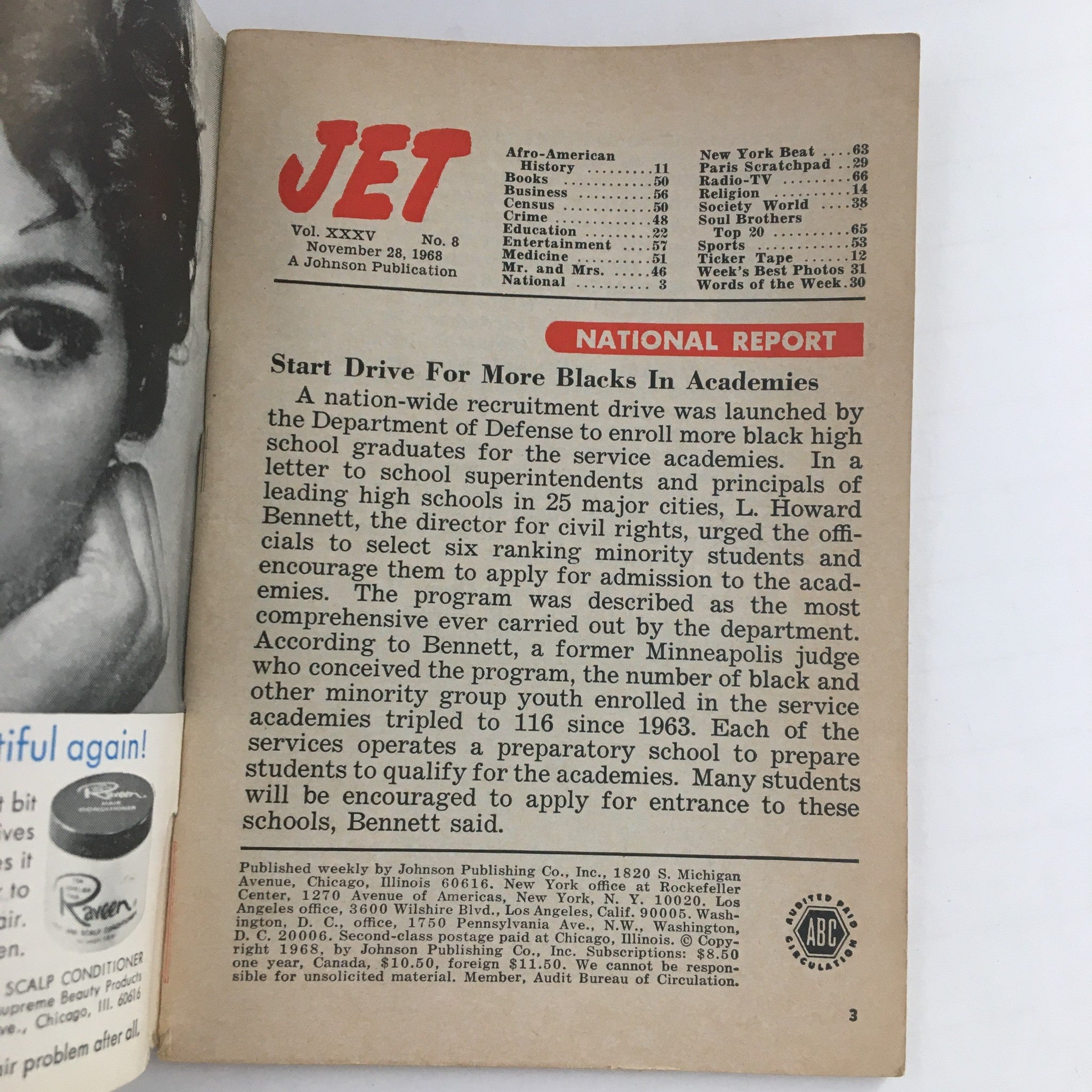 Jet Magazine November 28 1968 Mary League Debut as an Ebony Fashion Fair Model