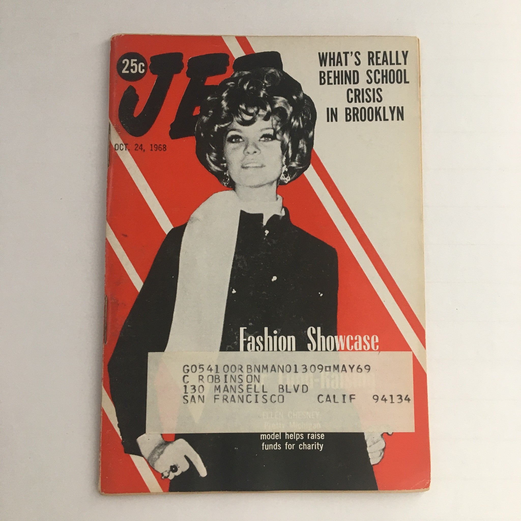 Jet Magazine October 24 1968 Ellen Chesney in Fashion Showcase For Fund-Raising