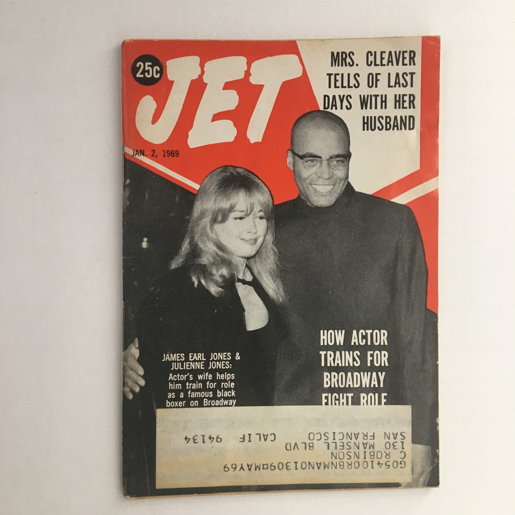 Jet Magazine January 2 1969 James Earl Jones and Wife Julienne Jones