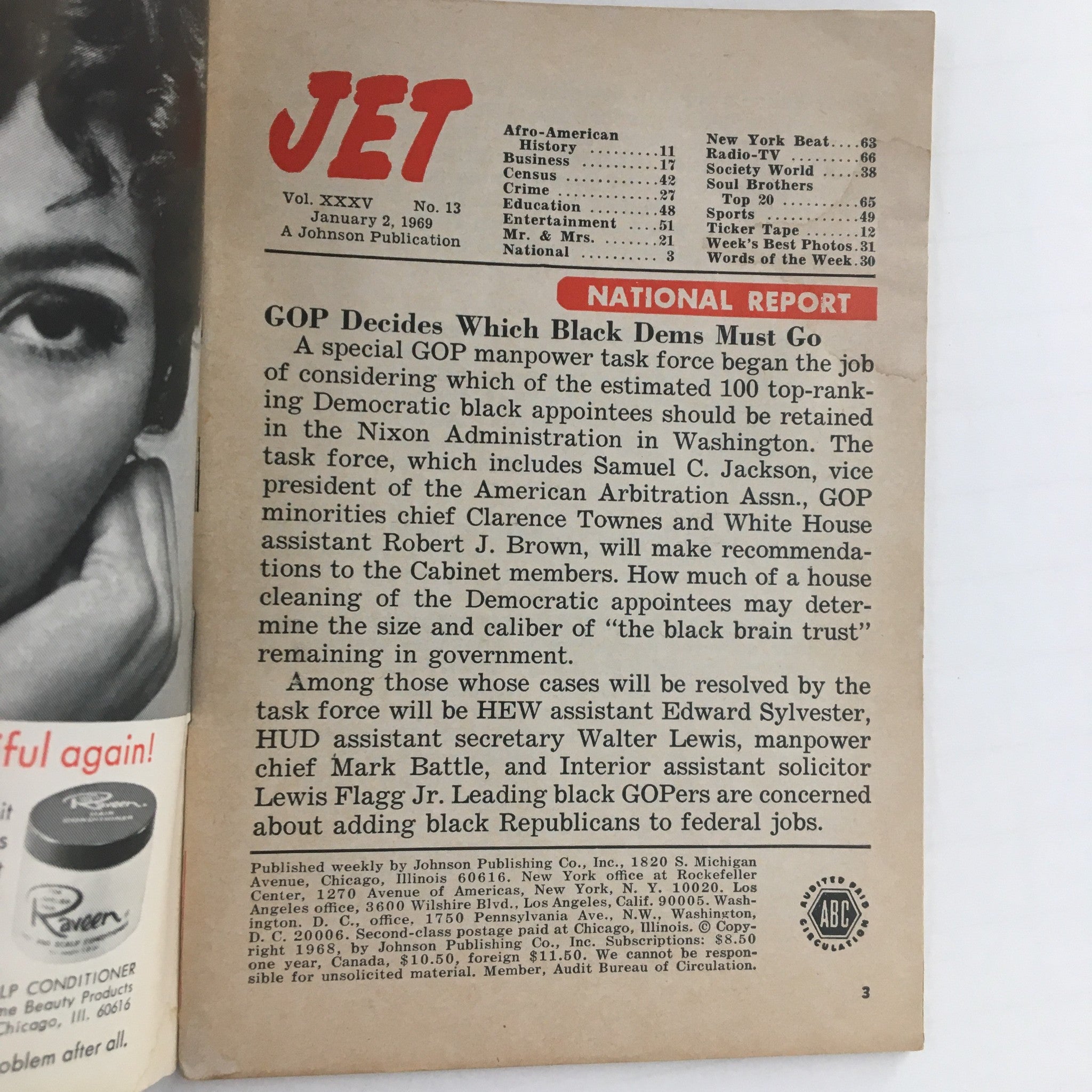 Jet Magazine January 2 1969 James Earl Jones and Wife Julienne Jones