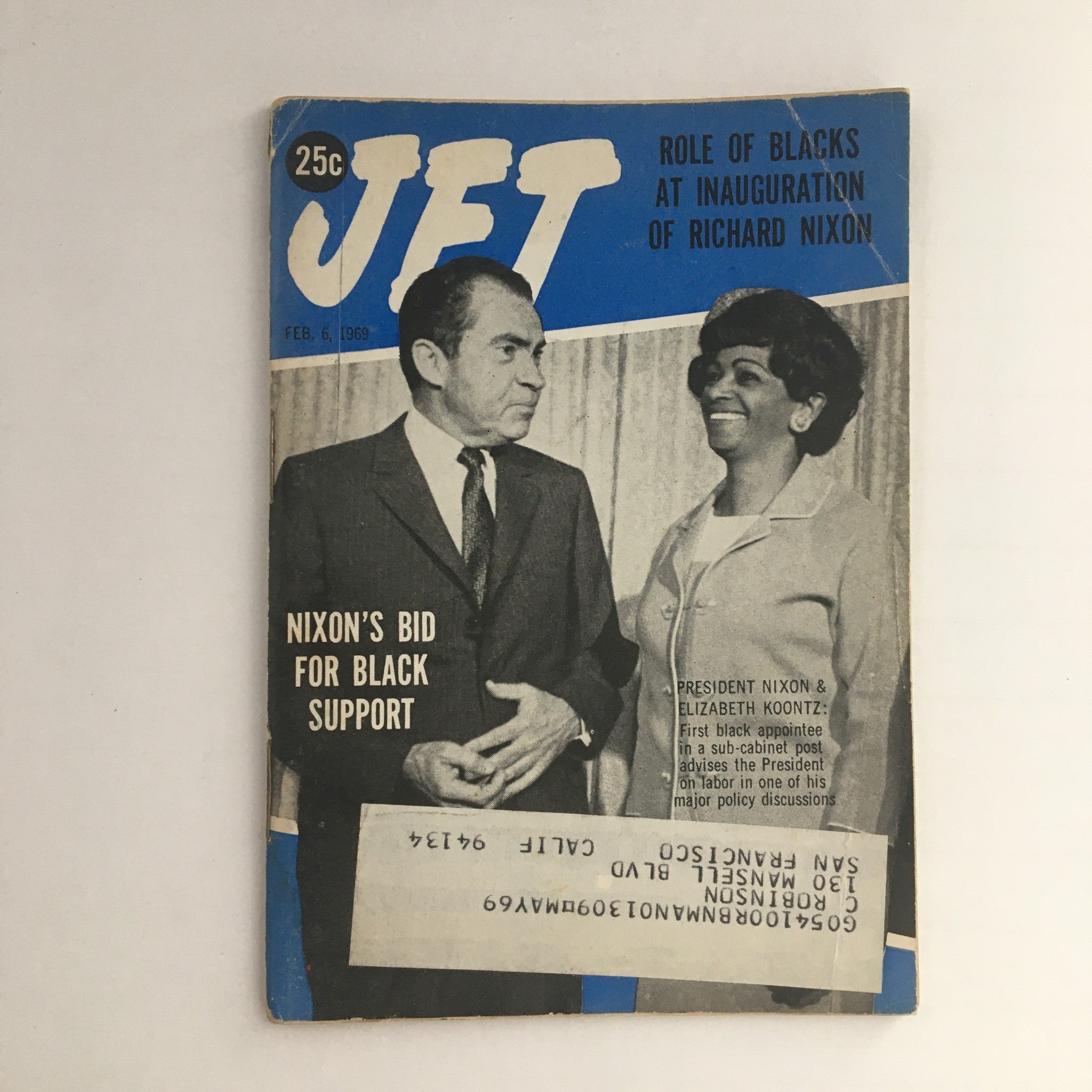 Jet Magazine February 6 1969 President Richard Nixon and Elizabeth Koontz